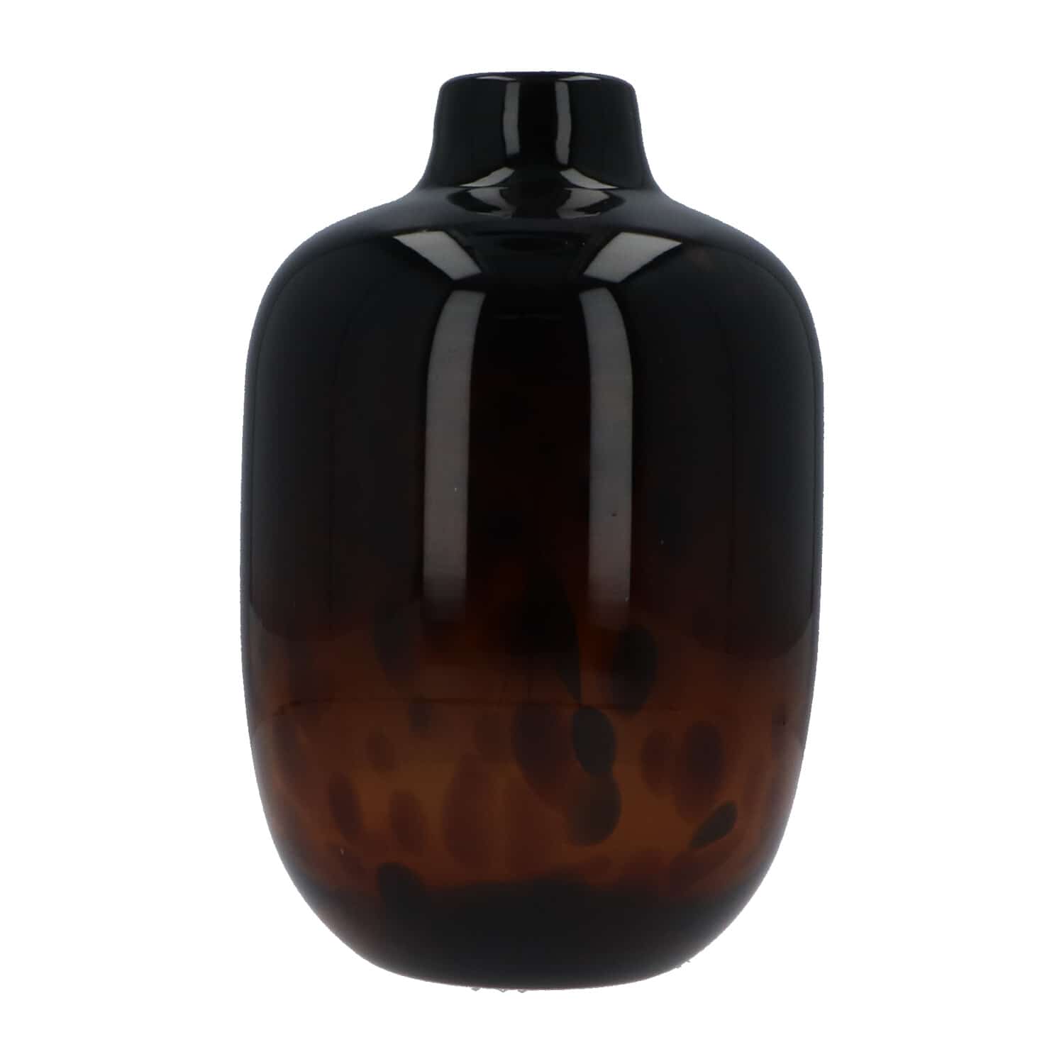 4goodz Glazen Vaas Leopard van Gevlamd Glas - 16x25 cm - Bruin