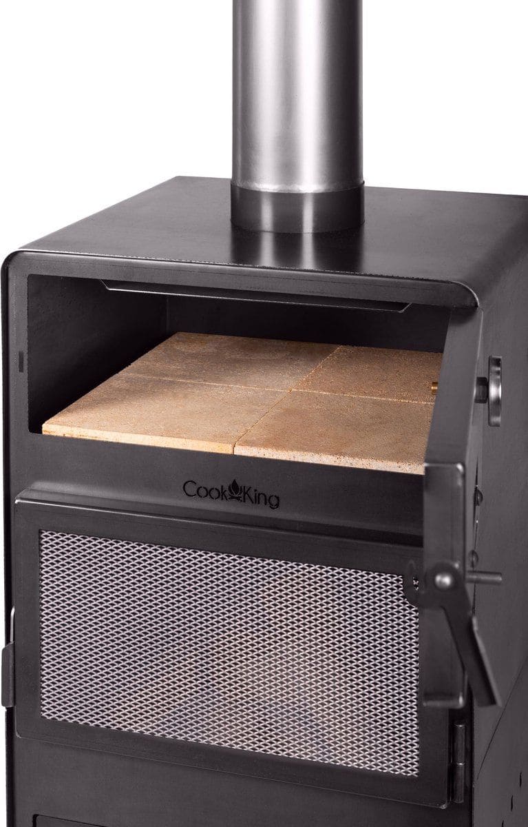 CookKing Tuinhaard Vento met Pizza-oven - Hoge Kwaliteit - Handgemaakt in Europa - 50x50x150 cm