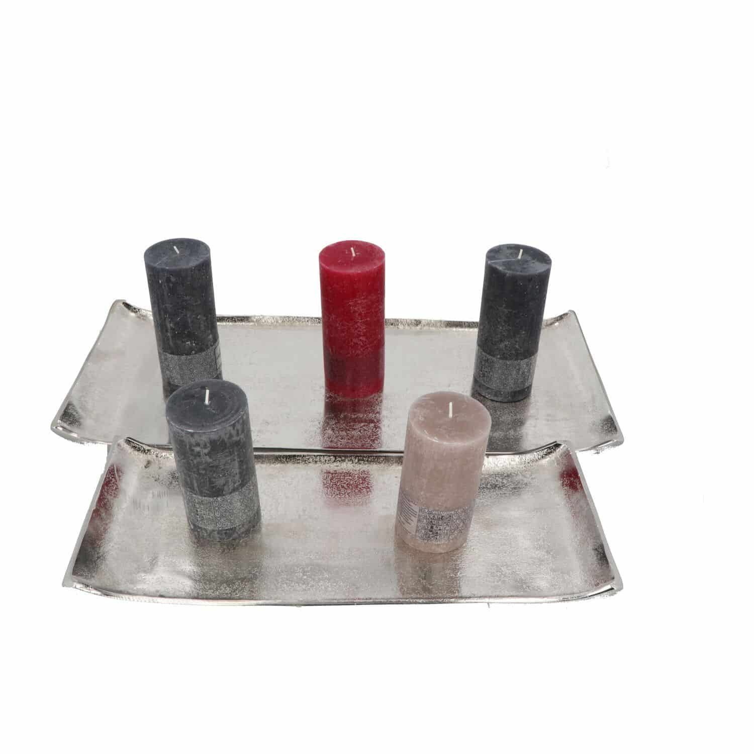 4goodz Zilveren Decoratieve Dienbladen Set – 2 Stuks Aluminium