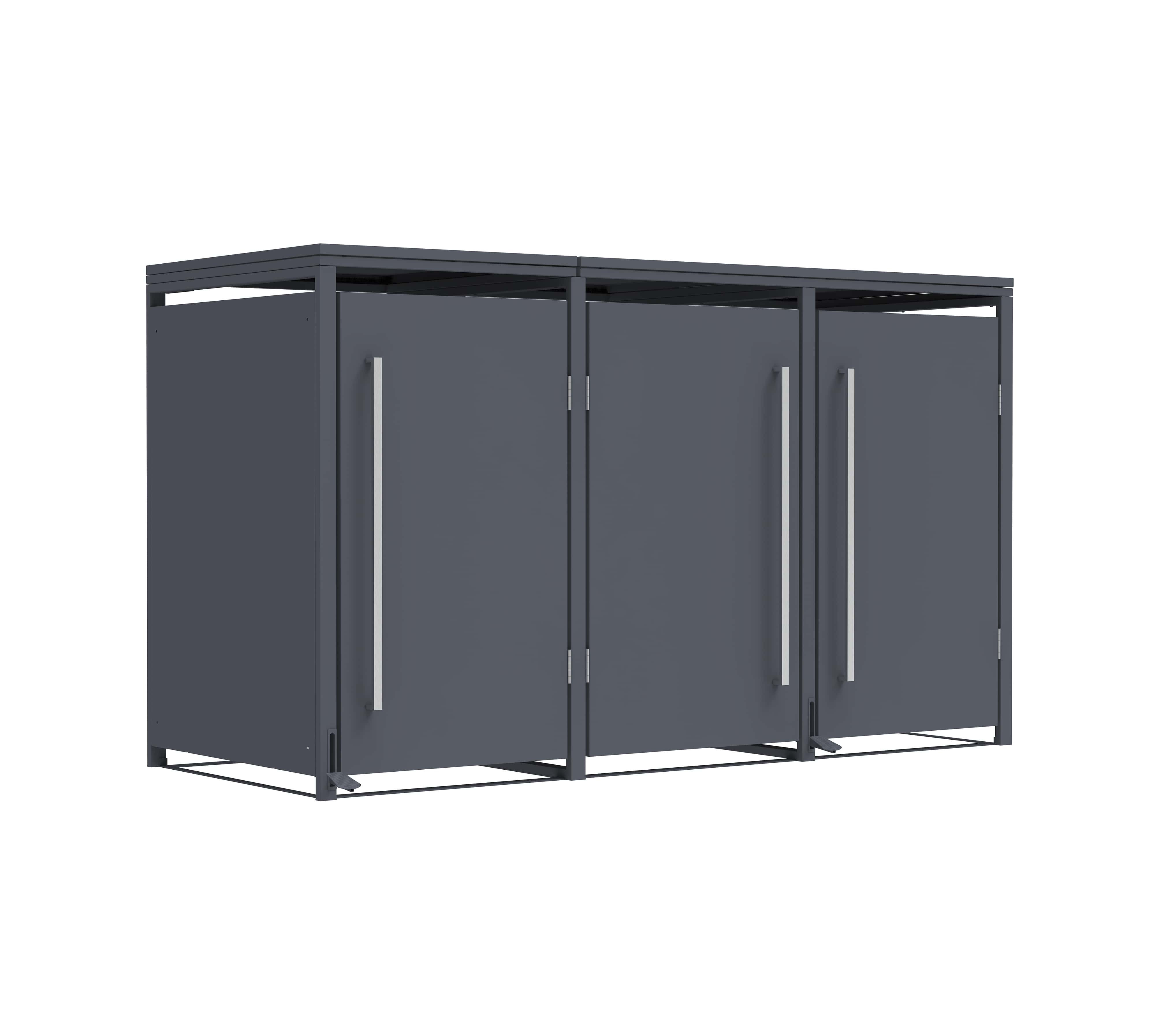 Westmann Pedura-3 Metalen Containerombouw met Pedaal bediening - 3 kliko's - Antraciet