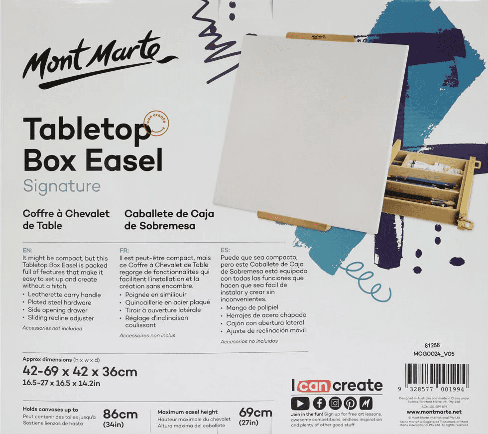 Mont Marte® Grote Tafelezel met Opberglade - 36x42x69 cm