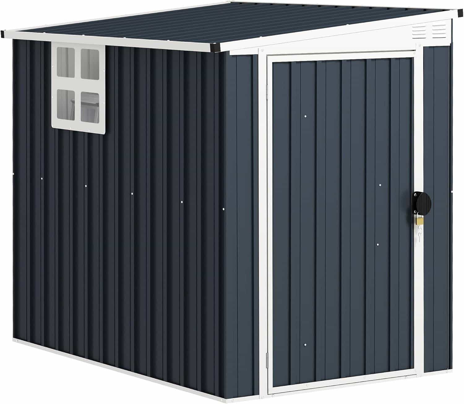 Metalen Gereedschapsschuur 128x193x161/181 cm - Donkergrijs