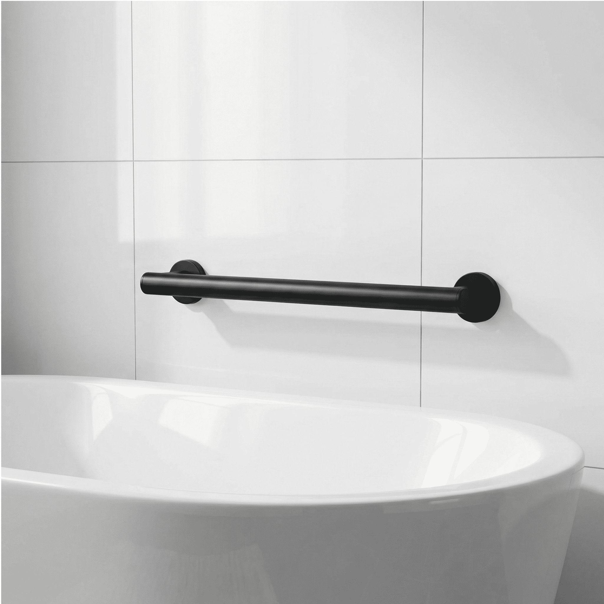 Luzzo® Fisso Straight Handgreep Badkamer/Toiletgreep 60 cm - Zwart Luzzo® Fisso Straight Handgreep Badkamer/Toiletgreep 60 cm - Zwart