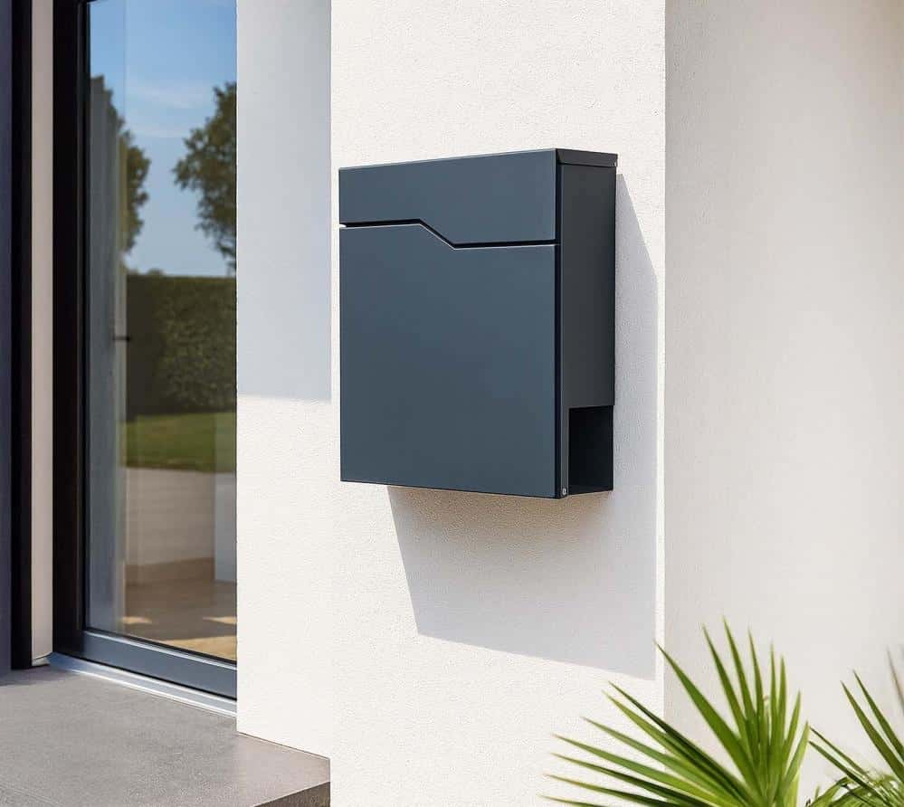 Westmann Brixa B Wandbrievenbus met krantenvak met Slot - Antraciet