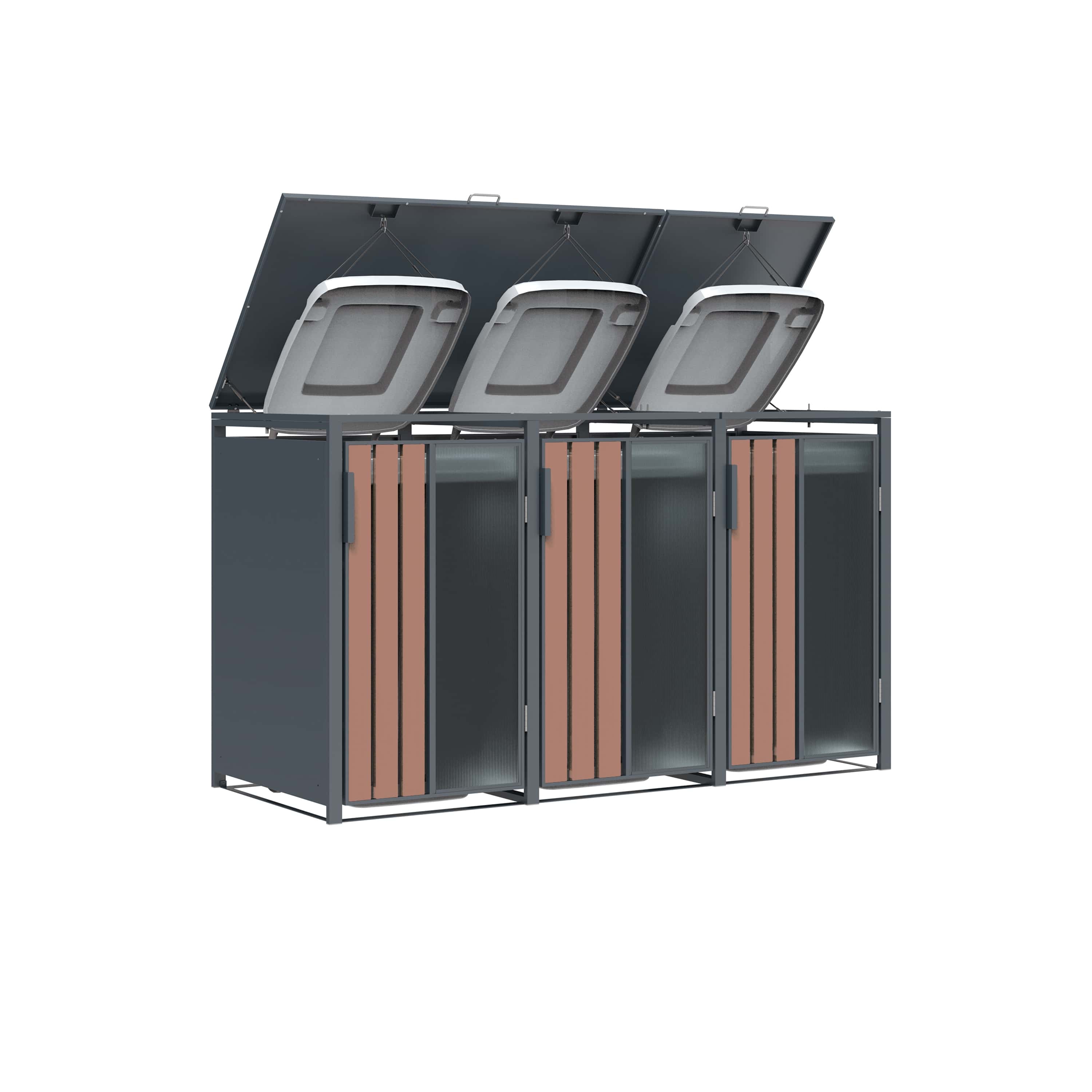 Westmann Status-3 Metalen Containerombouw voor 3 kliko's - Houtlook