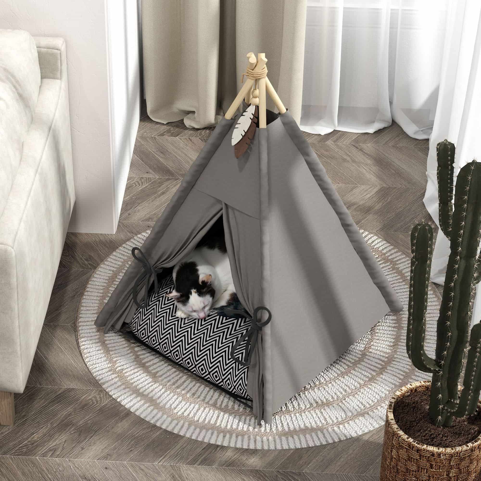 4goodz Tipi-tent voor katten en honden - Grijs
