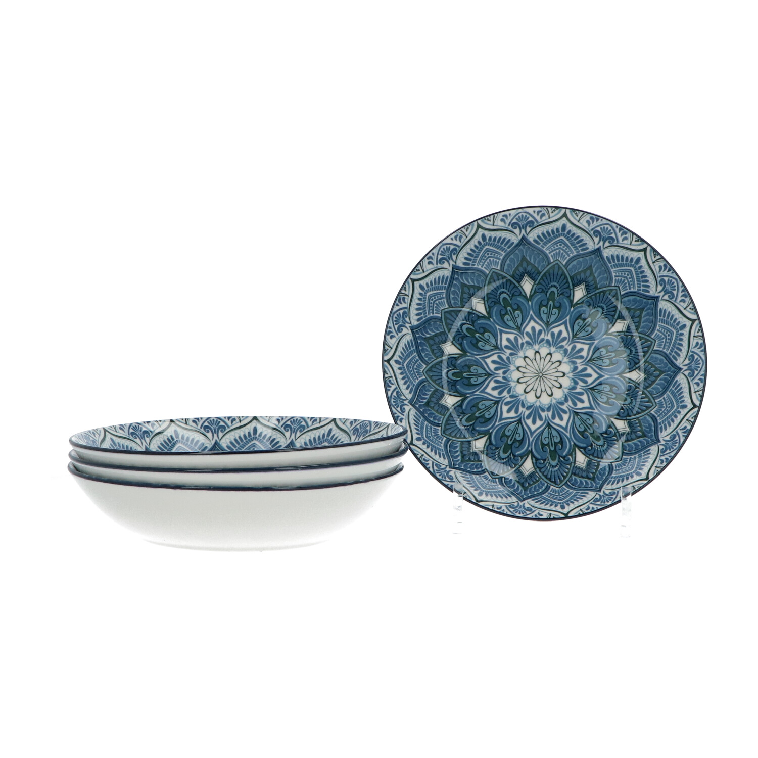 Luzzo® Mandala Serviesset 4 persoons 12-delig porselein - Blauw Luzzo® Mandala Serviesset 4 persoons 12-delig porselein - Blauw