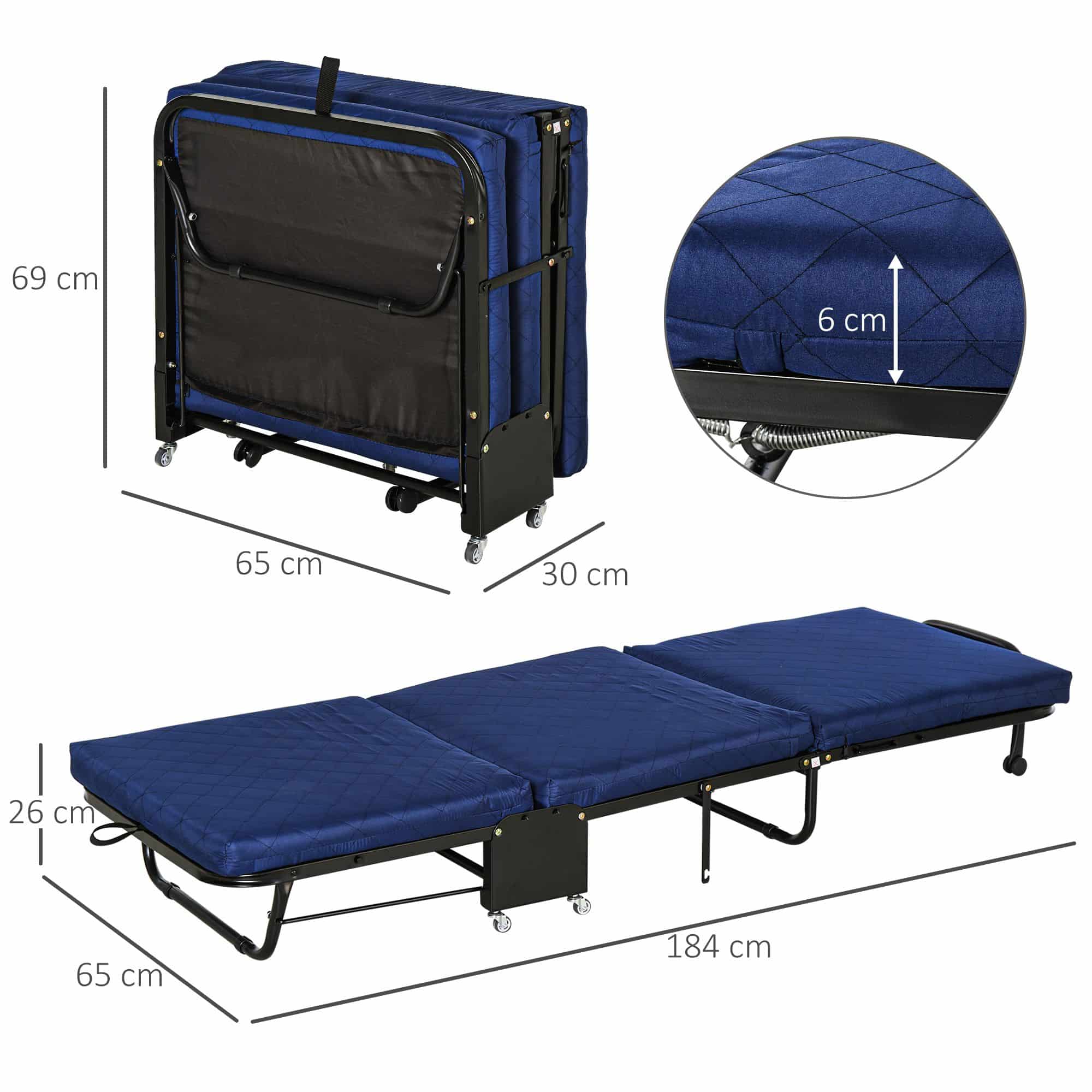 4goodz Logeerbed opklapbaar 185x65x26 cm