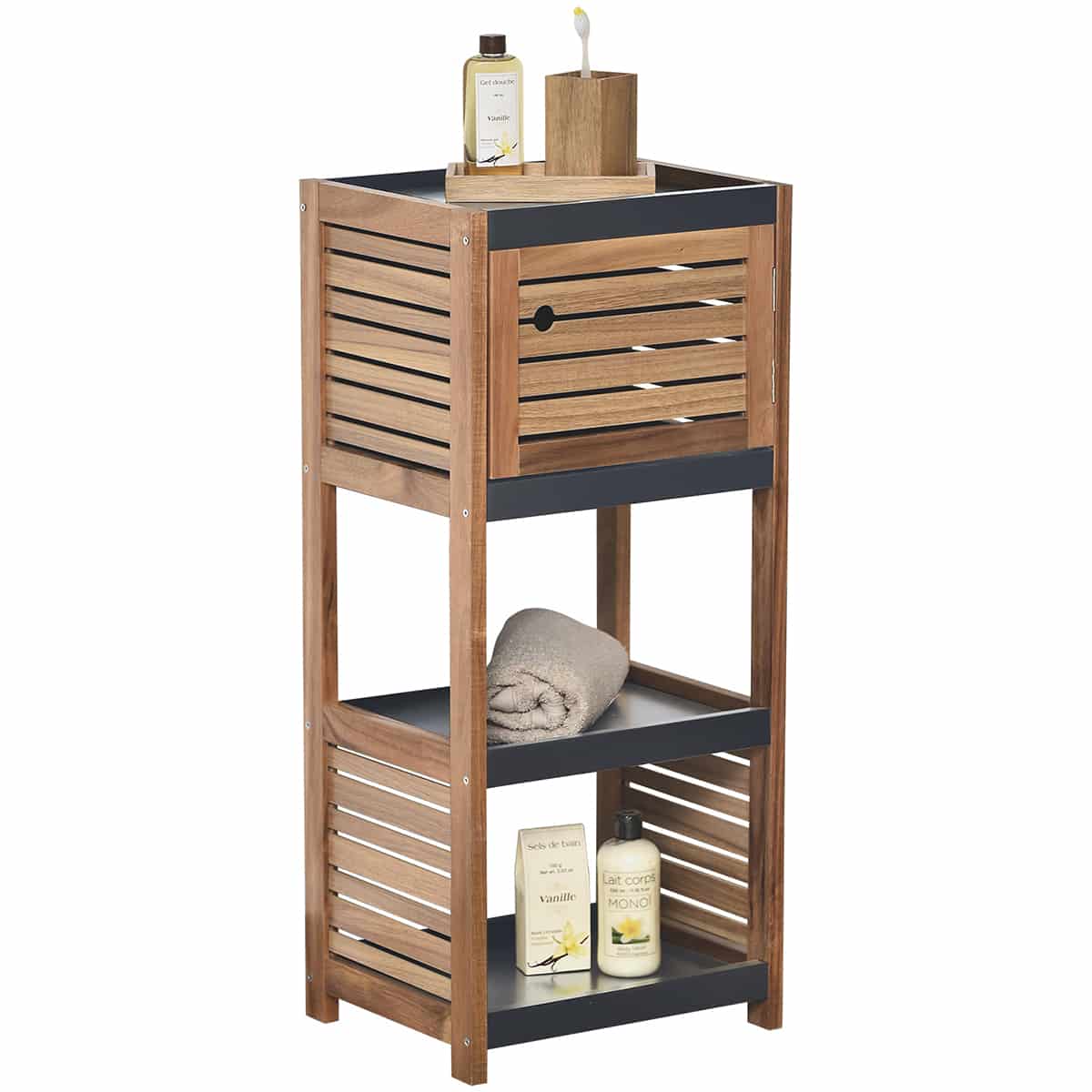 4goodz Badkamerkast Acaciahout halfhoog - 30x36.5x83 cm
