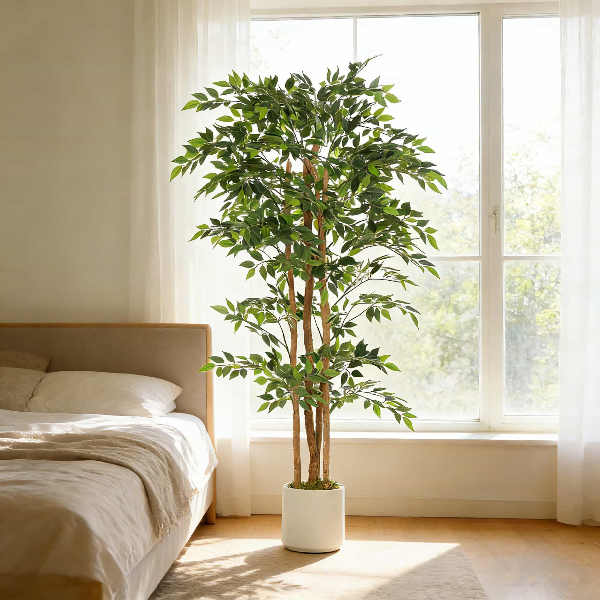 4goodz kunstplant Banyanboom met massieve stam 180 cm - Groen