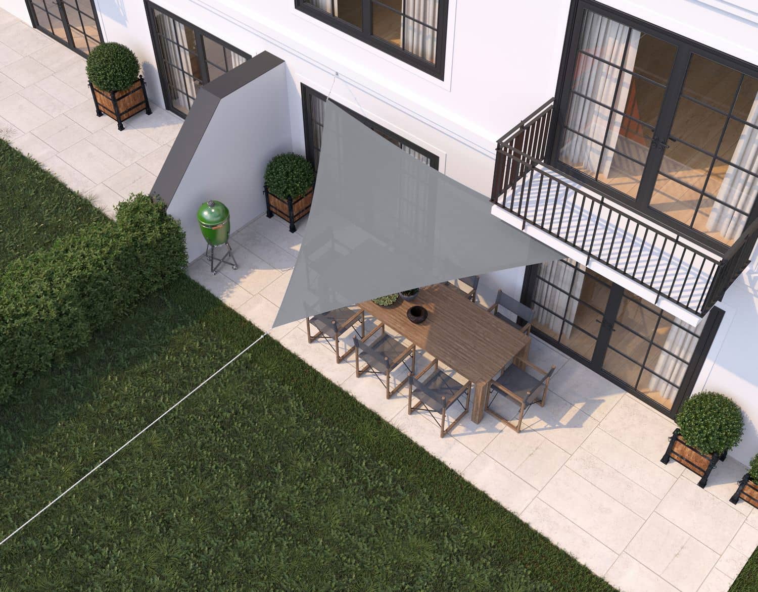 hanSe® Schaduwdoek Driehoek Waterdoorlatend 4x4x4 m Lichtgrijs