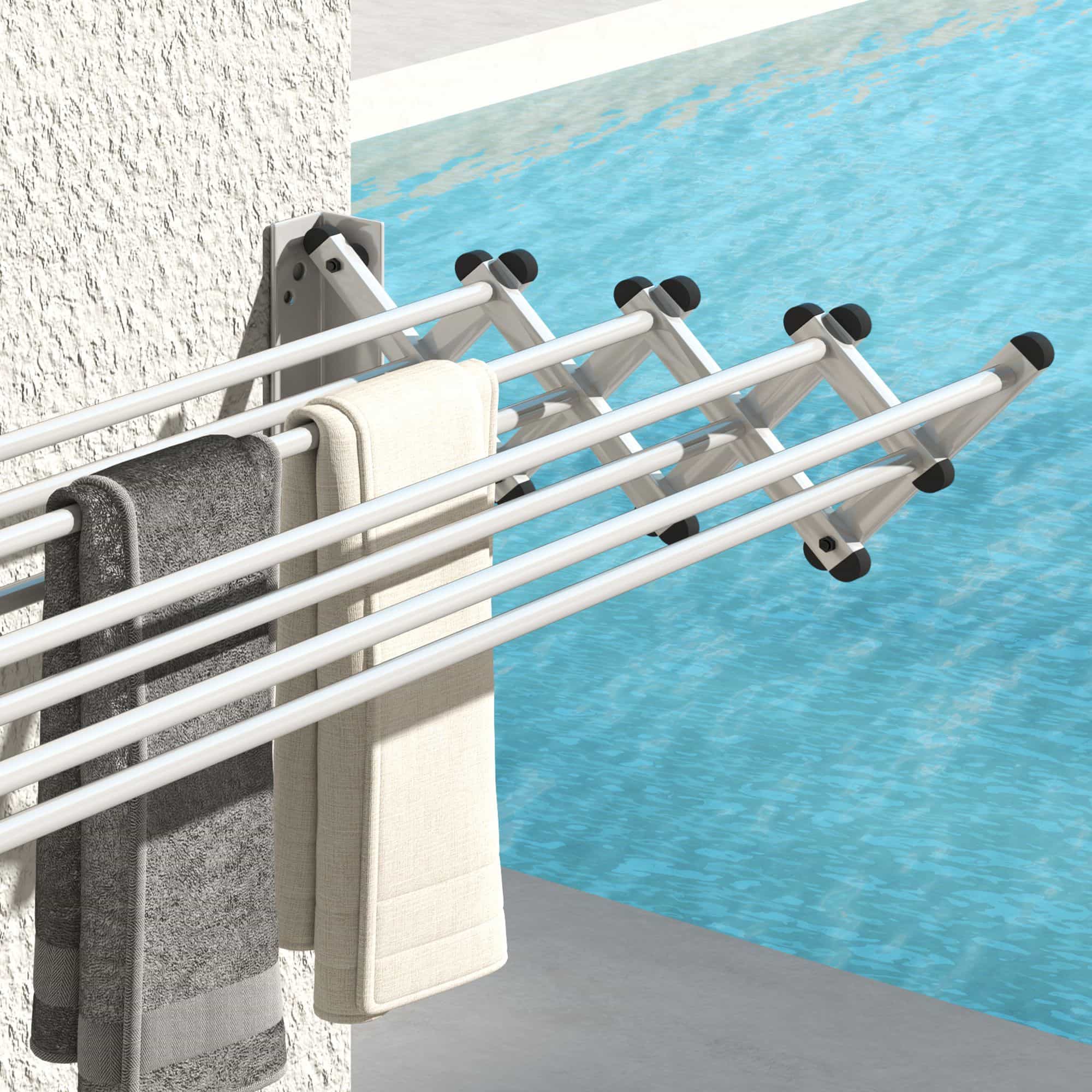 4goodz Wanddroogrek Ruimtebesparend Droogrek van Aluminium