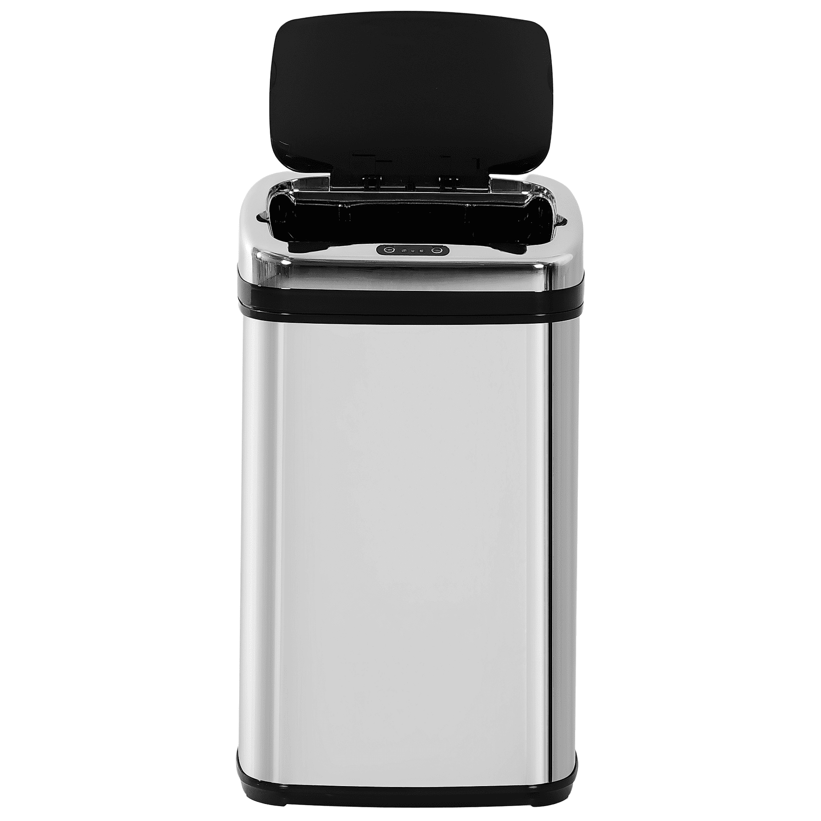 4goodz sensorprullenbak rechthoek 30 liter - zilver