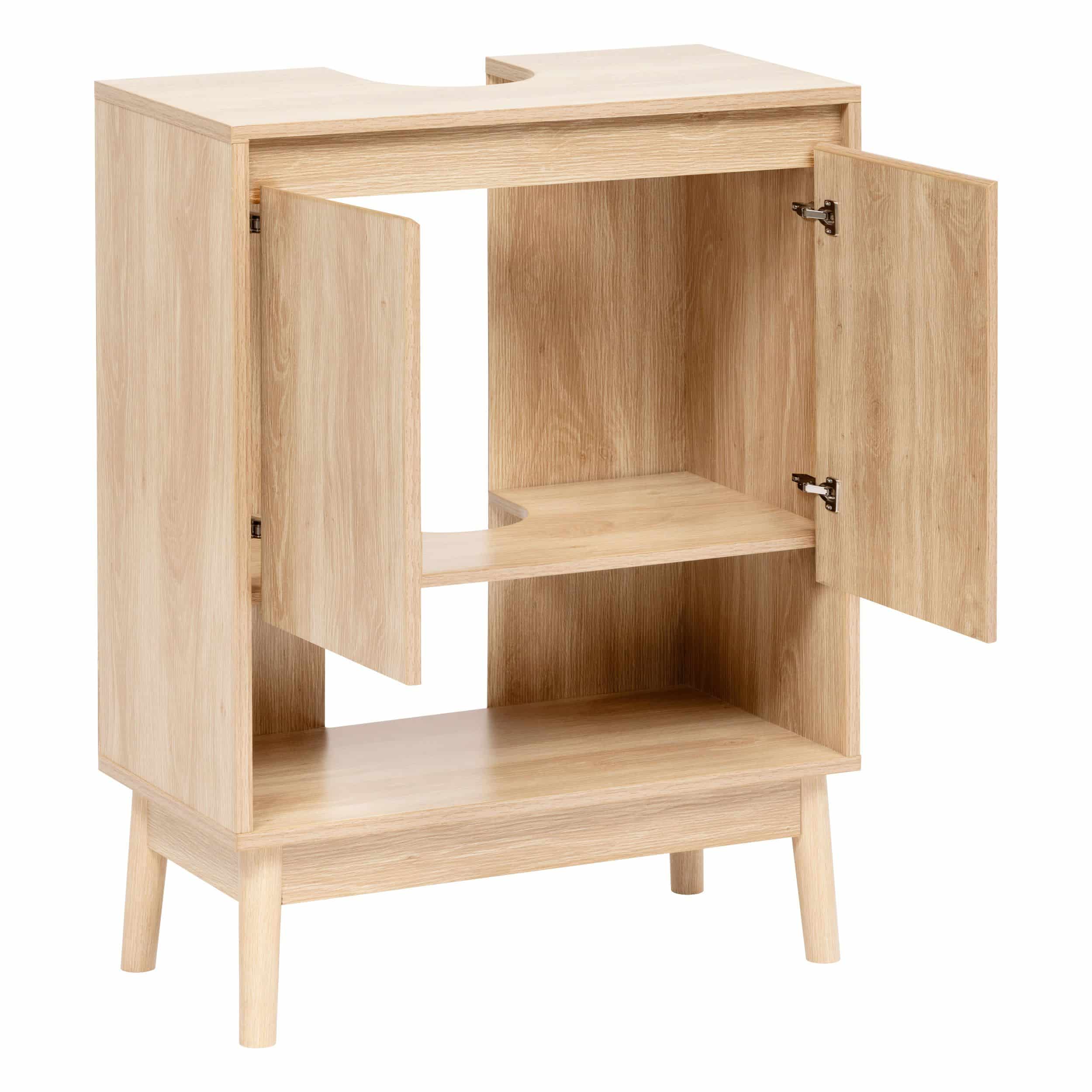 Wastafelonderkast Abana - Wastafelmeubel 30x60x80 cm - Bruin