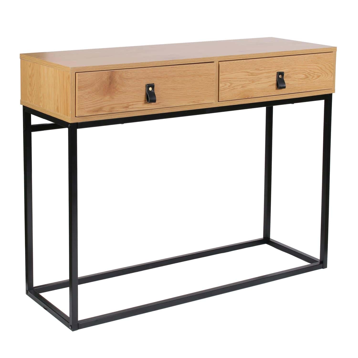 4goodz Boras Sidetable MDF / Metaal 100x35x80 cm - Bruin / Zwart