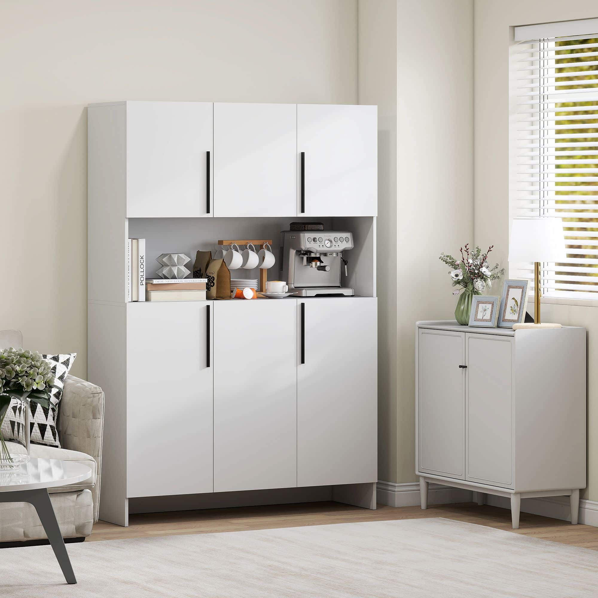 Moderne Keukenkast Voorraadkast Breed 2 deurs 40x119x175 cm - Wit