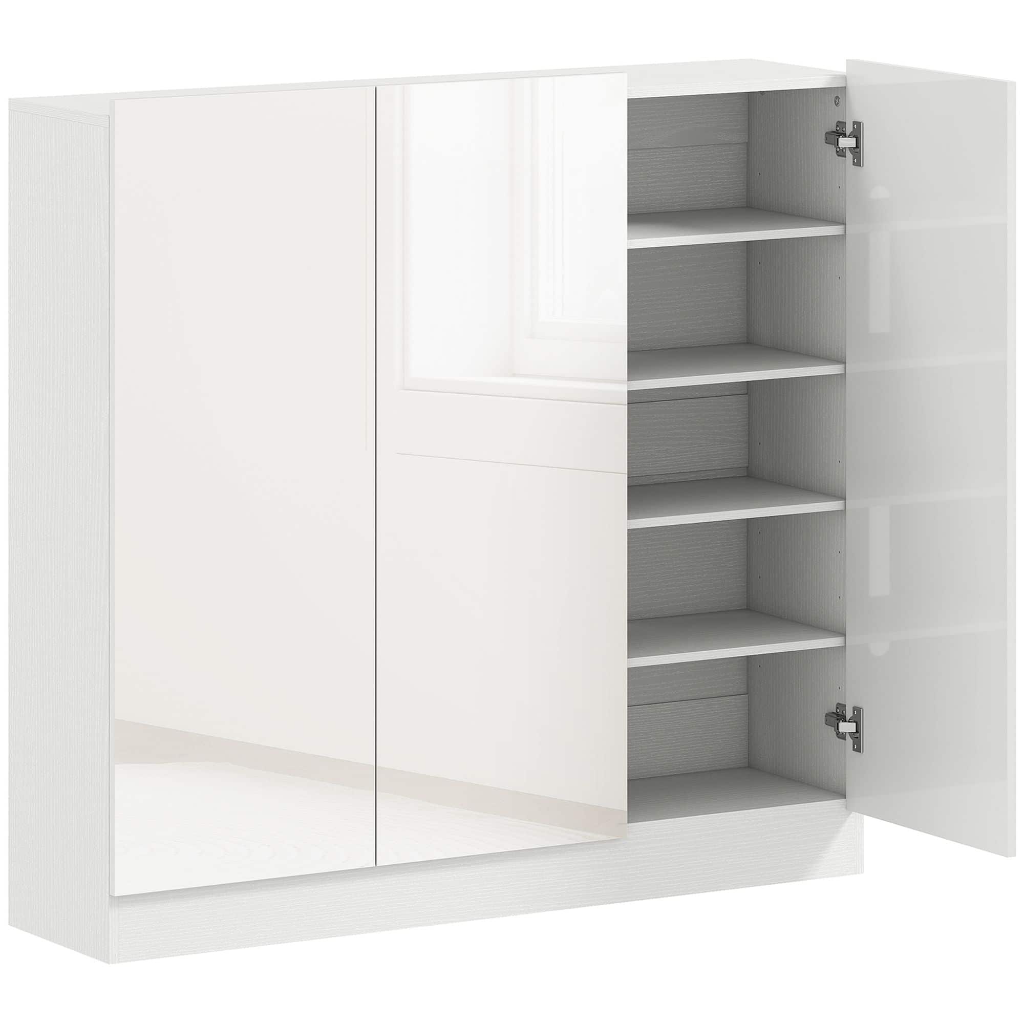 Homcom Schoenenkast 20-30 paar schoenen - Hoogglans Wit