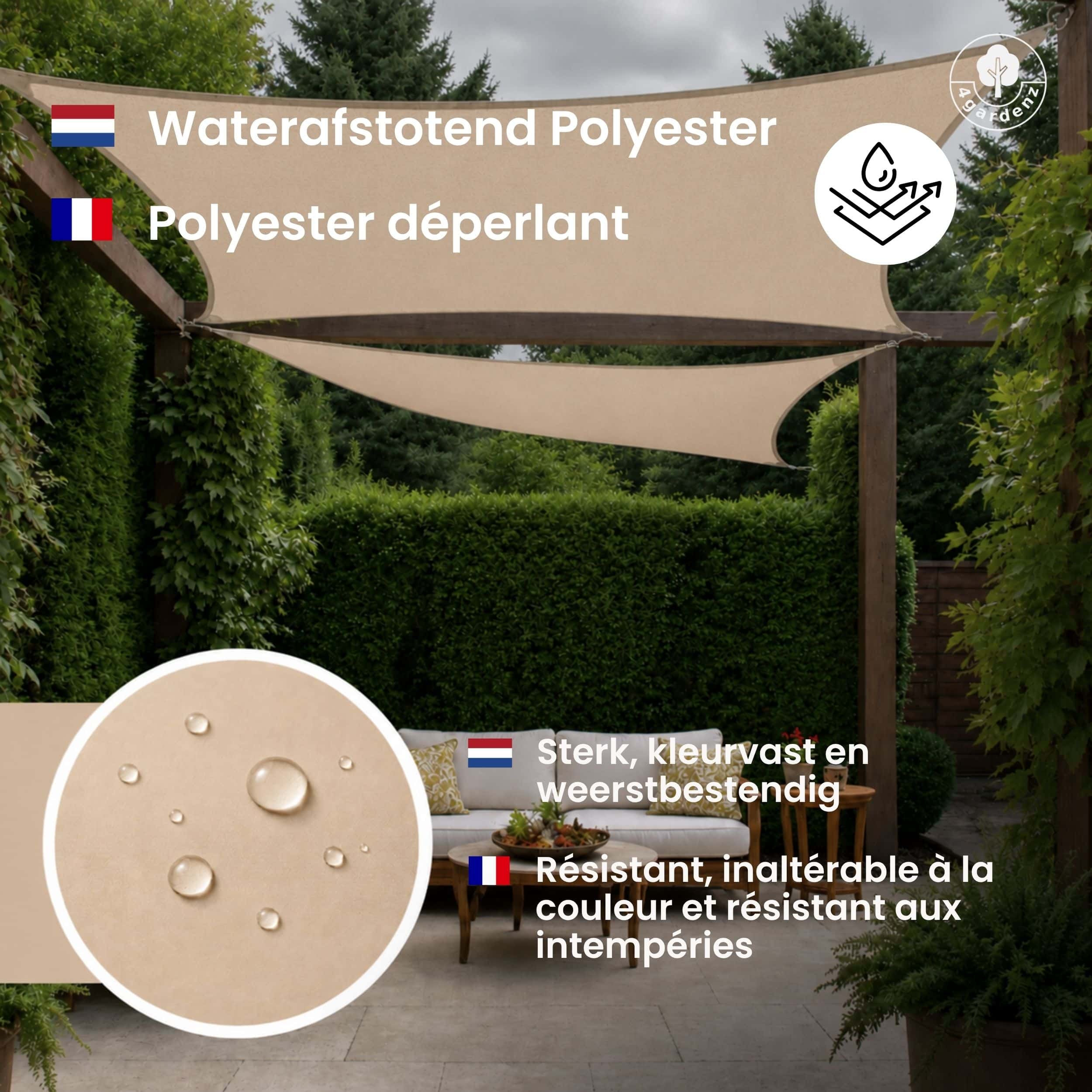 4gardenz Schaduwdoek Waterafstotend Rechthoek 2x4 mtr - Zand