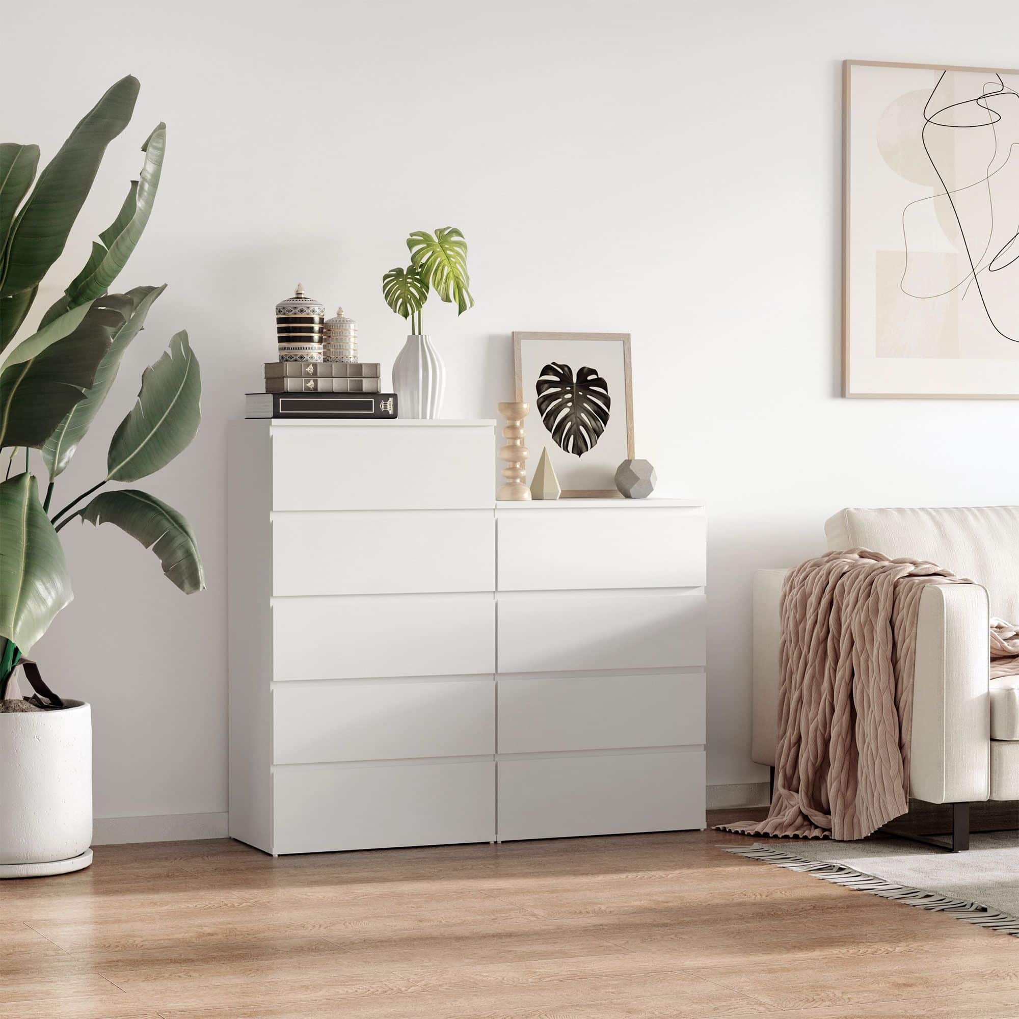 4goodz Moderne Ladenkast met 4 Greeploze Laden 40x60x80 cm - Wit
