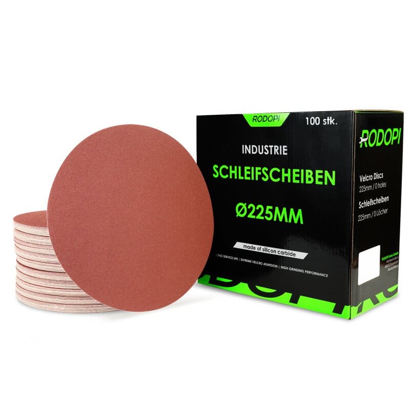 Rodopi® 100x Mix Schuurpapier 225 mm - zonder perforatie Excentrisch Schuurmachine