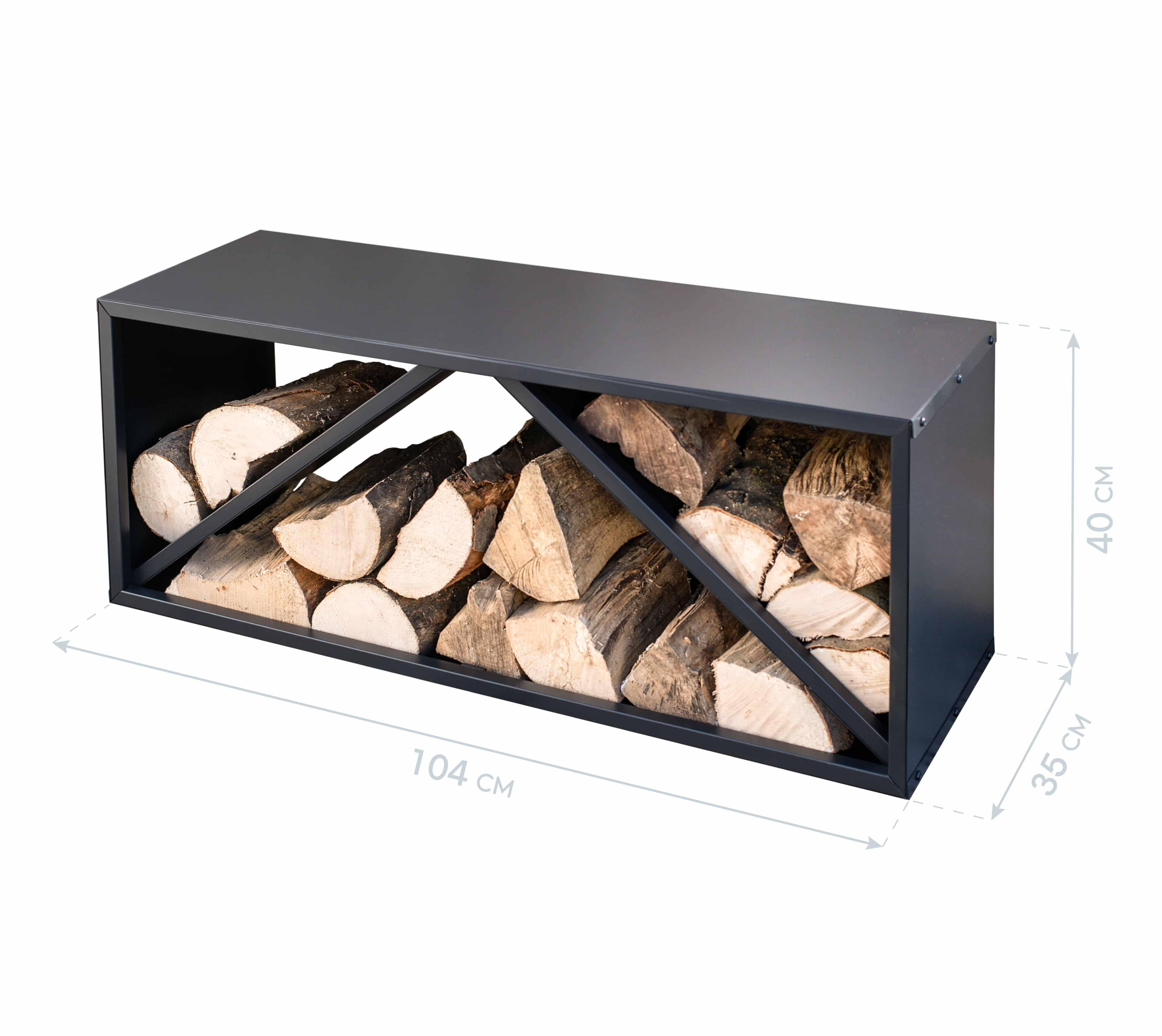 Westmann Hout Opslagrek Metaal WMLG983S - 34x104x40 cm - Zwart