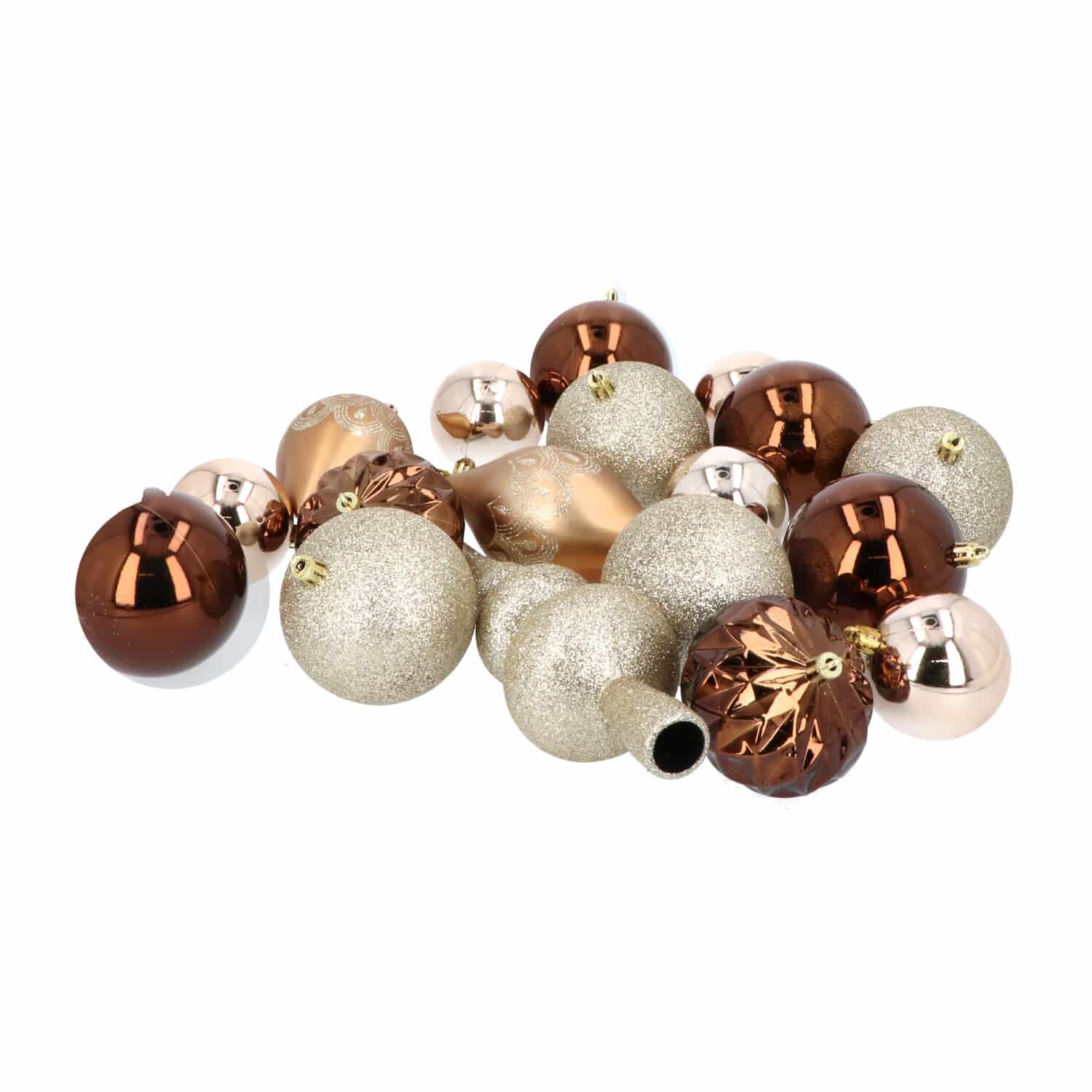 19-delige Decoratieve Kerstballen-set Champagne/Bruin