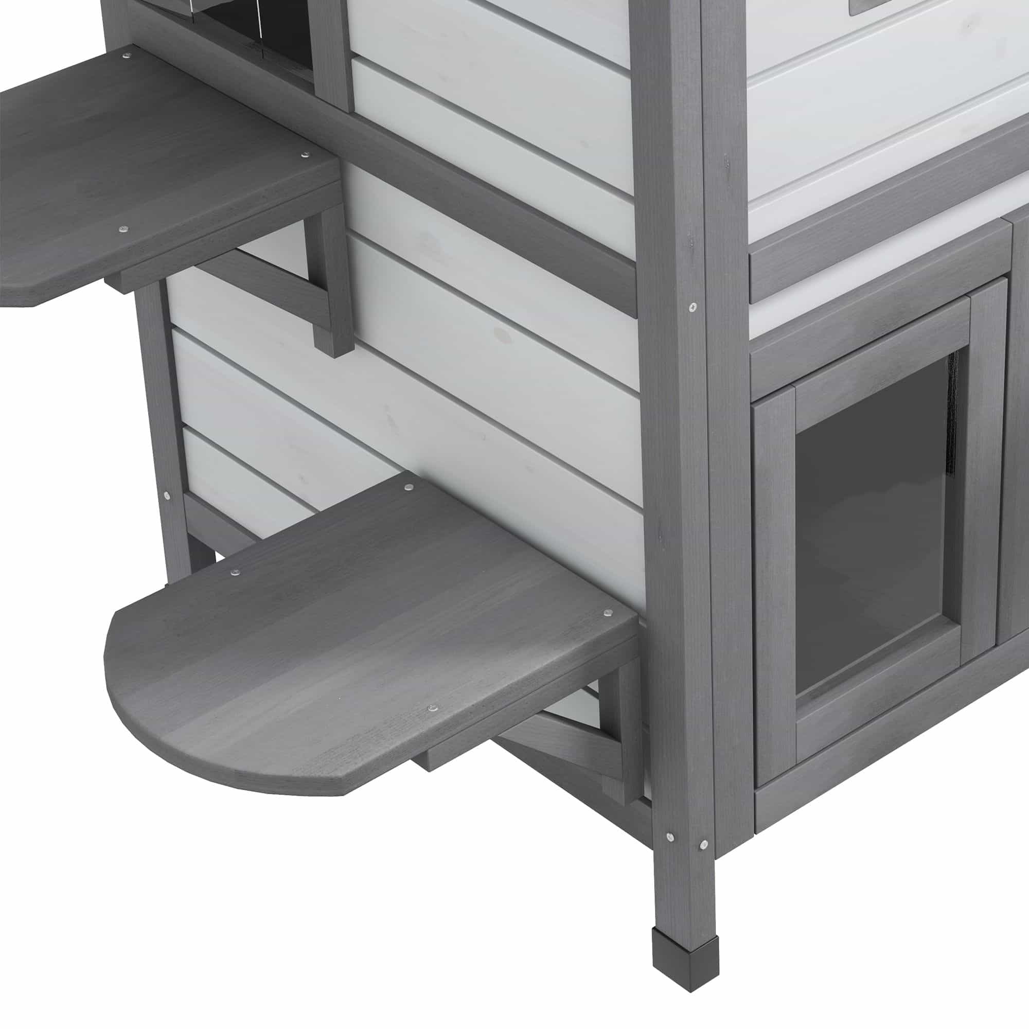 4goodz Kattenhuis 2 laags 78x55x91 cm - Grijs