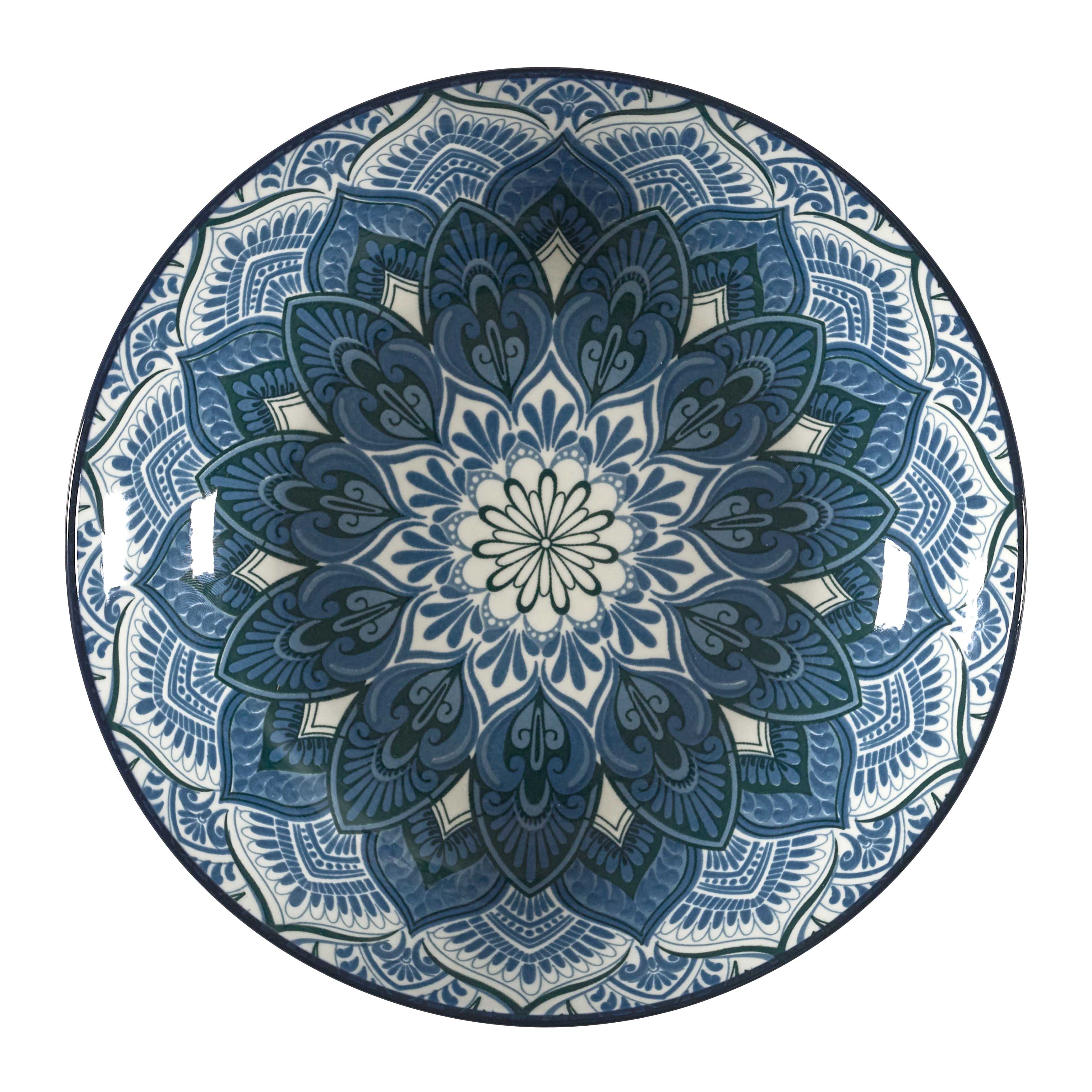 Luzzo® Mandala Serviesset 4 persoons 12-delig porselein - Blauw Luzzo® Mandala Serviesset 4 persoons 12-delig porselein - Blauw