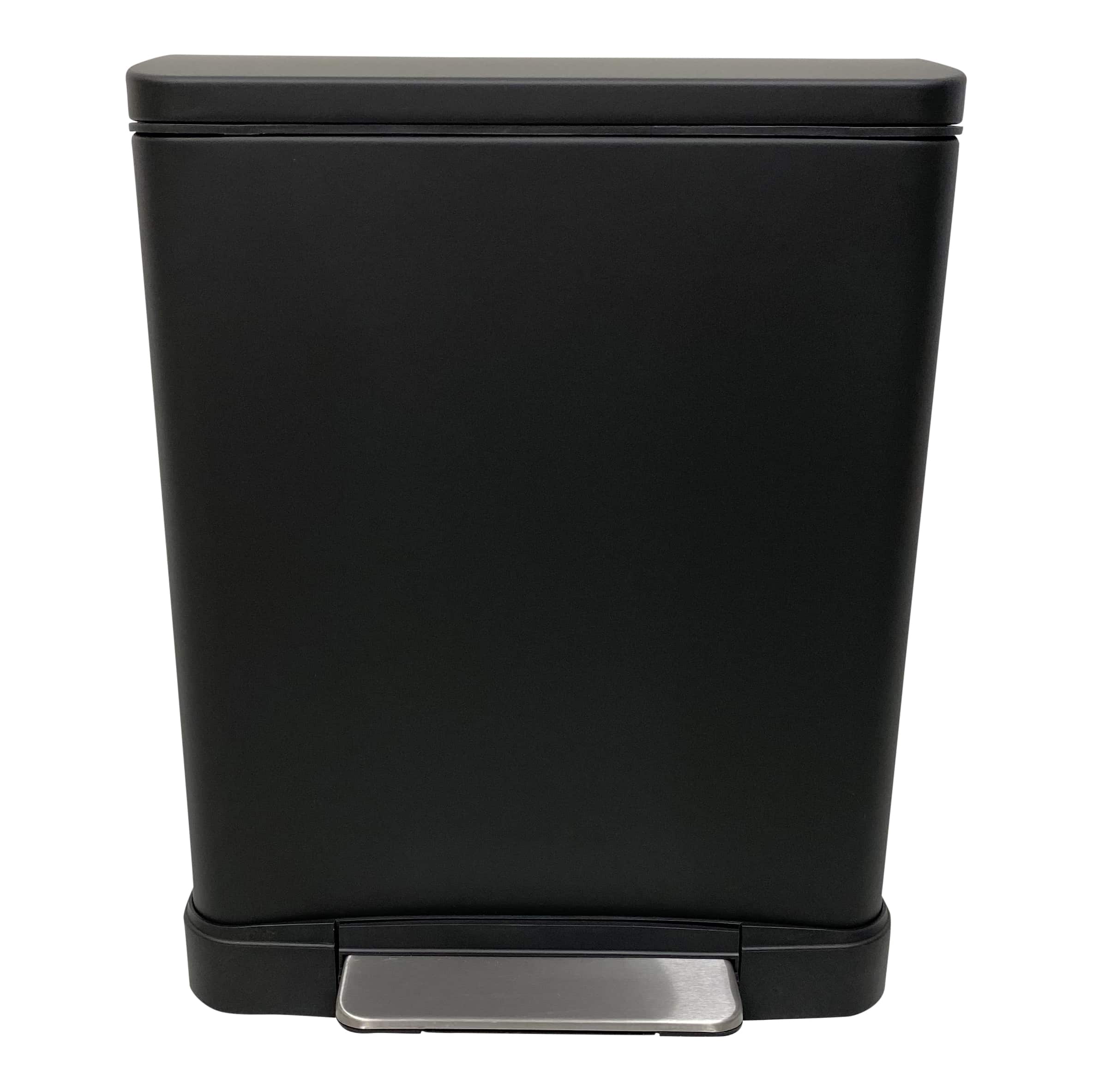 4cookz® Utah pedaal prullenbak 20L mat zwart - soft-close
