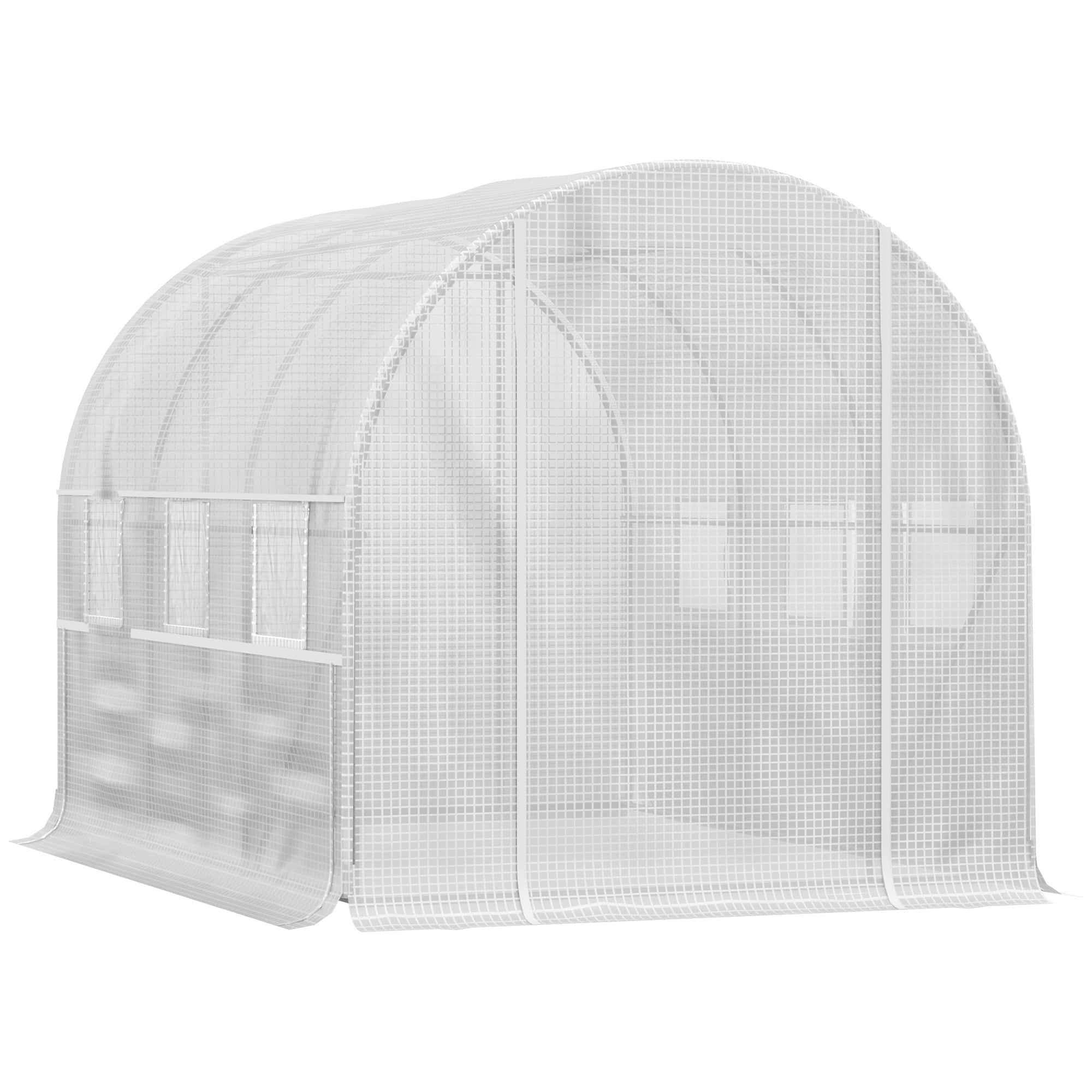 4goodz Foliekas 3x2x2 m tunnel inloopkas kweektent 6 ramen - Wit