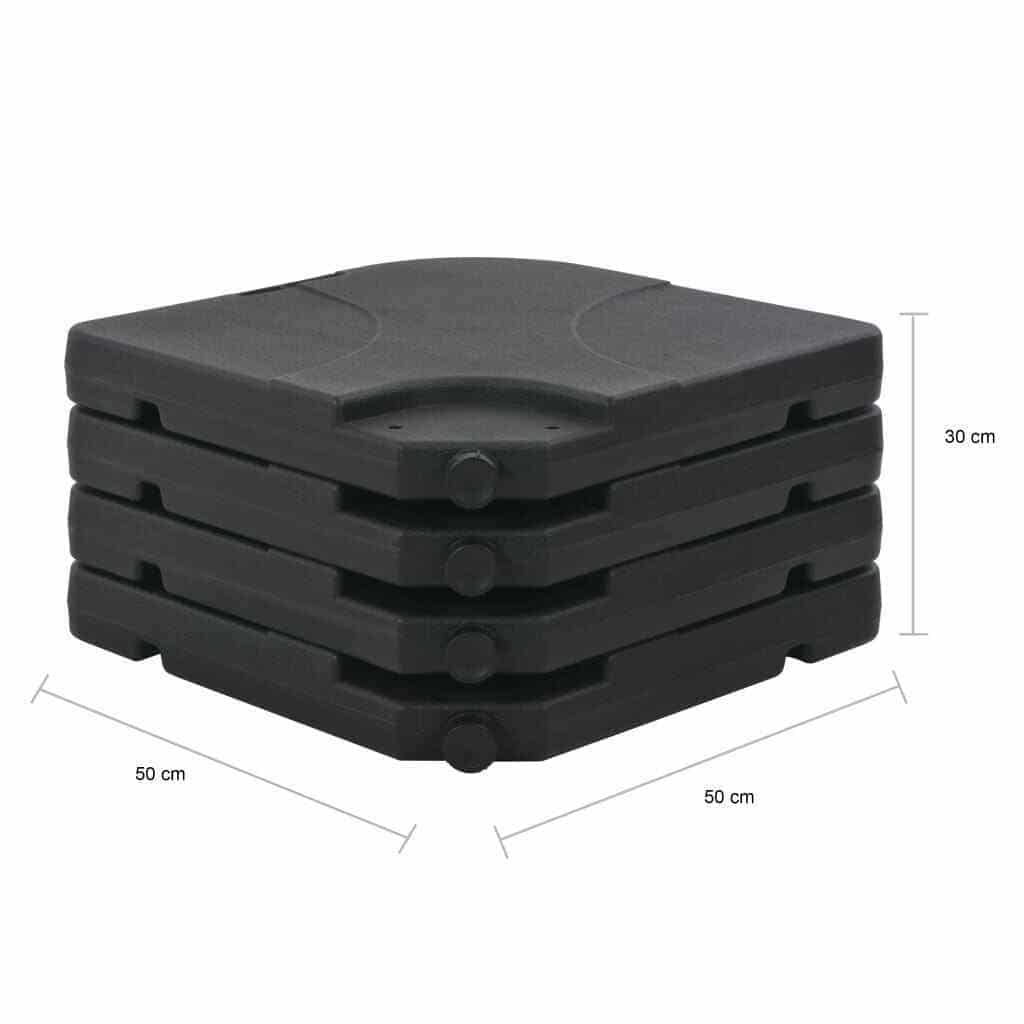 4gardenz Vulbare Parasoltegels 4-delig Parasolvoet Verzwaring set - tot 80 kg