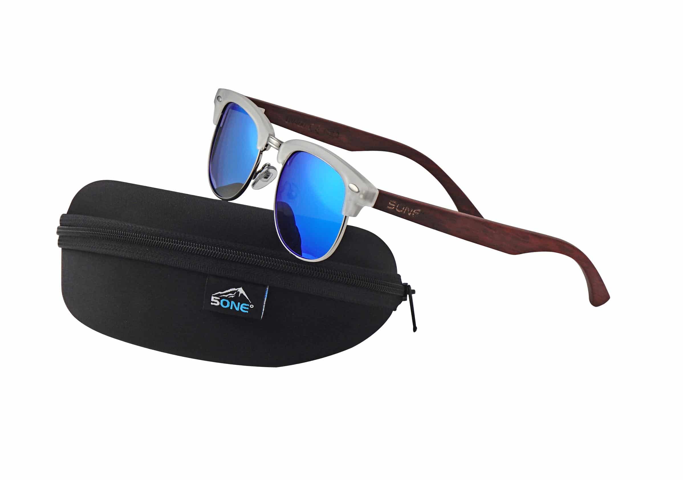 5one® Capri Blue Zonnebril met blauwe lens - clubmaster model