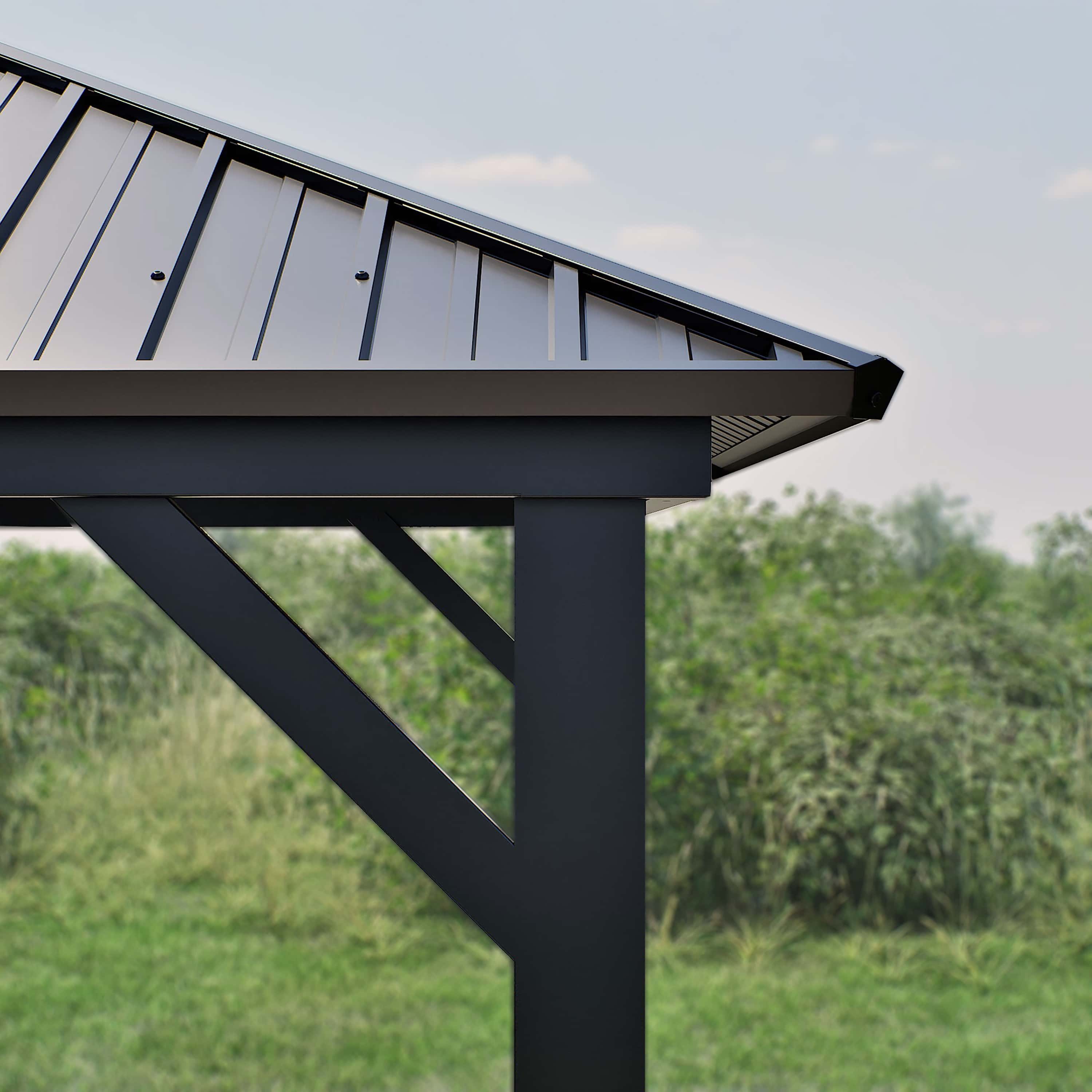 Sojag Bondi 1220 Metalen Paviljoen met Vast dak - 3,5 x 6 m - Zwart Sojag Bondi 1220 Metalen Paviljoen met Vast dak - 3,5 x 6 m - Zwart
