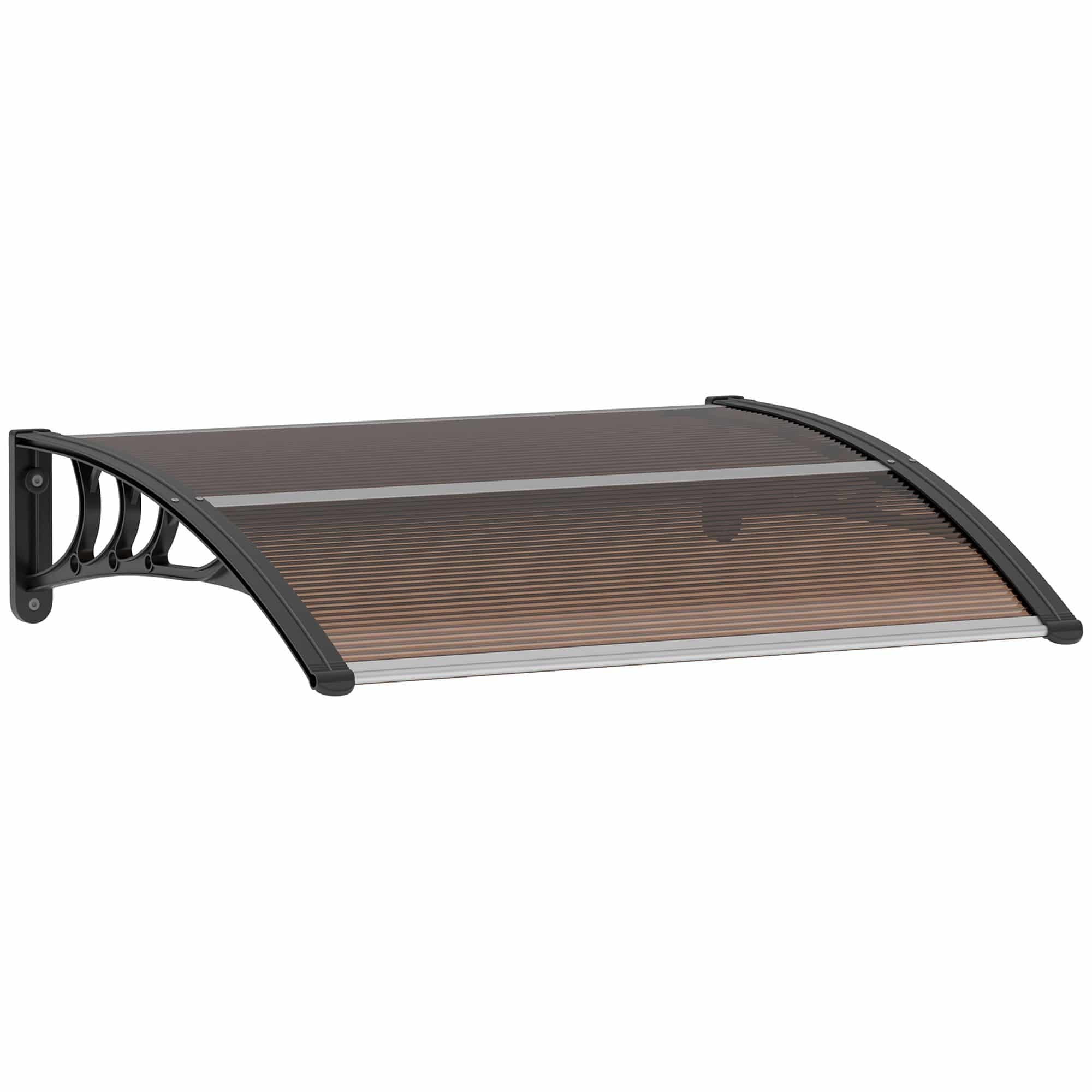 4goodz Deurluifel Afdak 80x120 cm - Overkapping polycarbonaat - Bruin