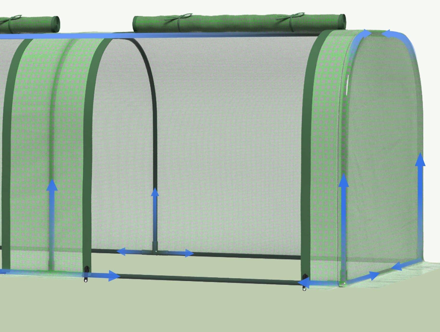 4goodz Kweekkas met Raam 295x100x80 cm - foliekas Groen