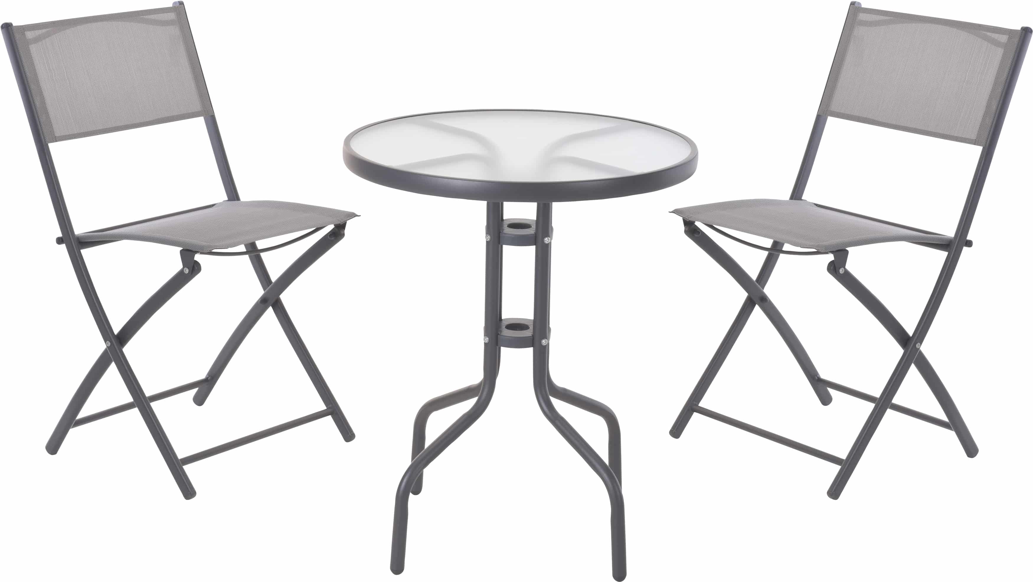 4gardenz Grijze Bistroset 2 persoons - balkon stoelenset
