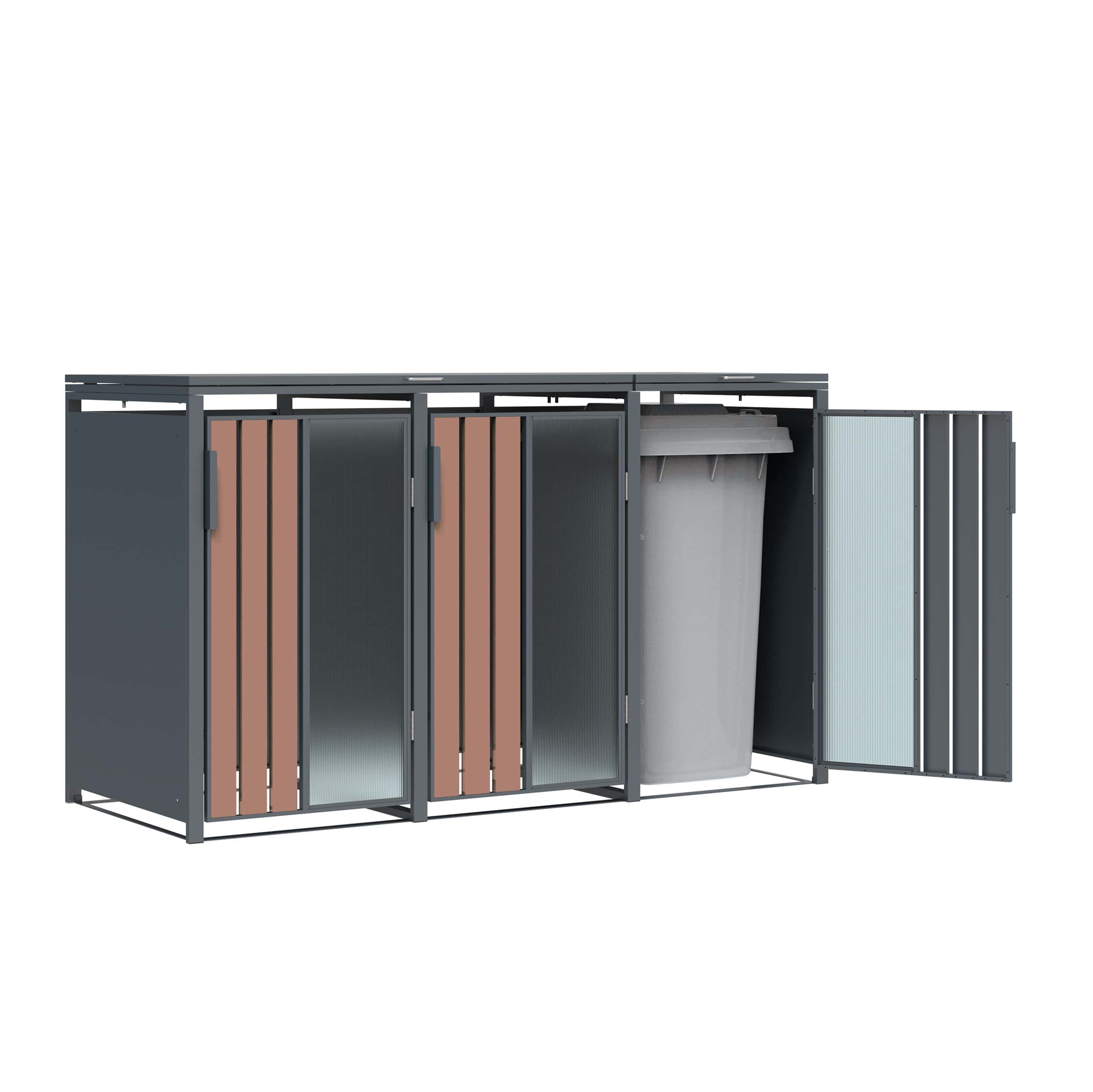 Westmann Status-3 Metalen Containerombouw voor 3 kliko's - Houtlook