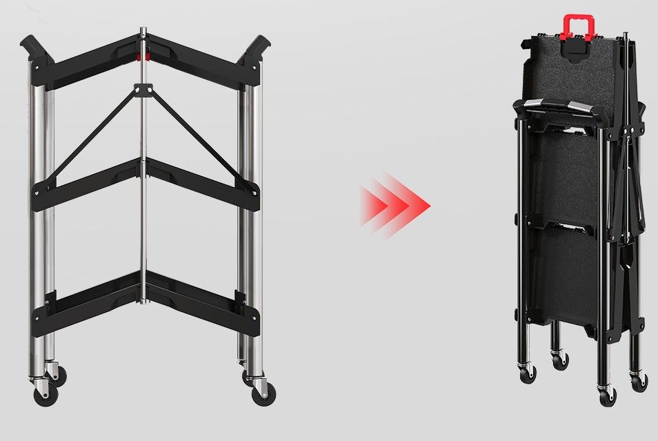4goodz Gereedschapswagen Opvouwbaar met 3 niveaus - 68 kg draagvermogen - met Handvaten