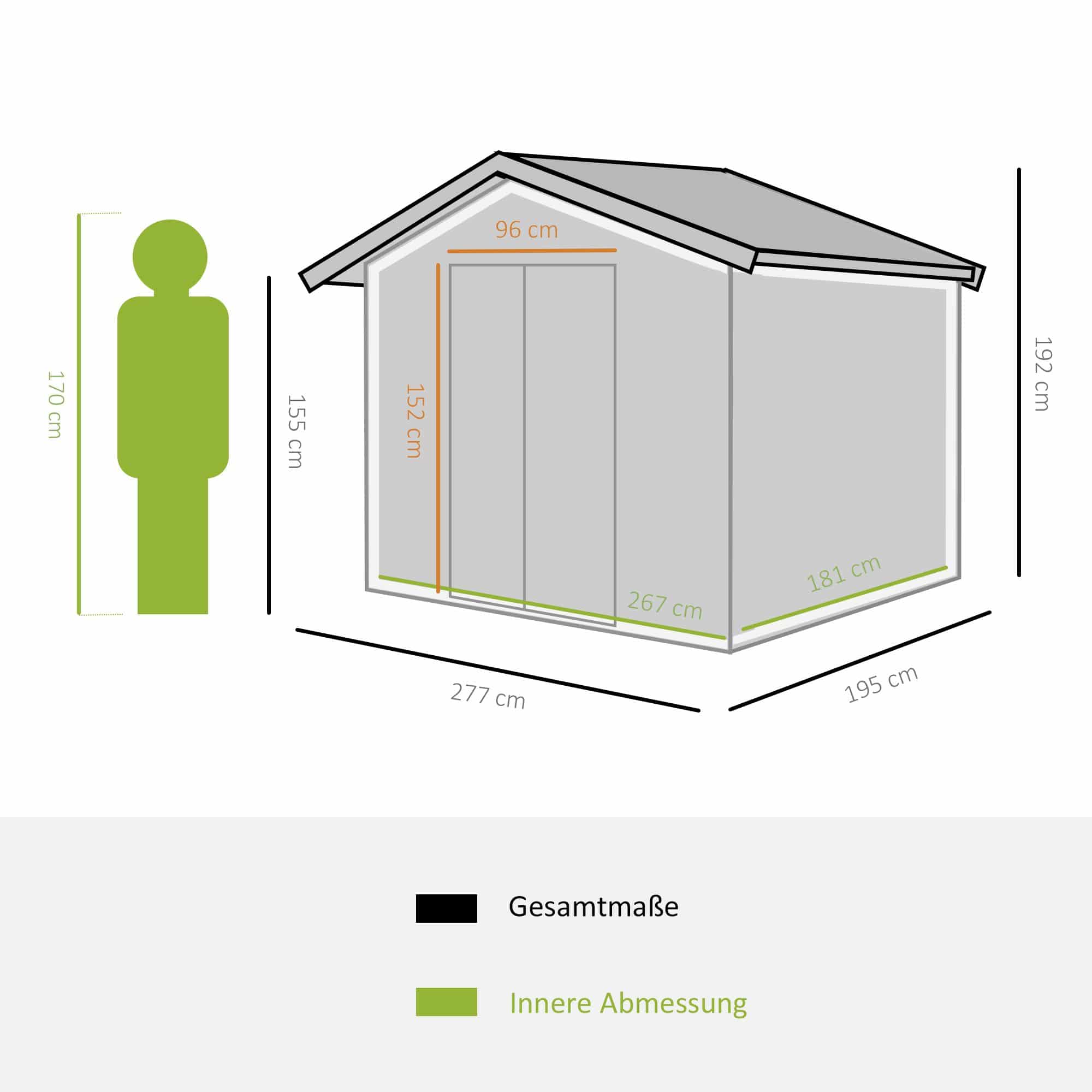 4goodz Tuinhuis Gereedschapsschuur met Vloer - 277x195x192 cm