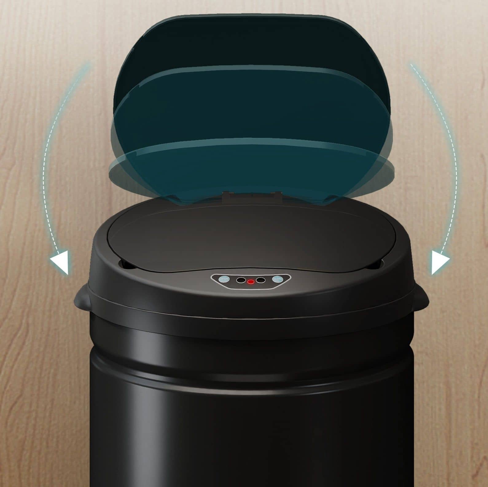 4goodz Sensorprullenbak Rond 30 liter 32x31x51cm - Zwart