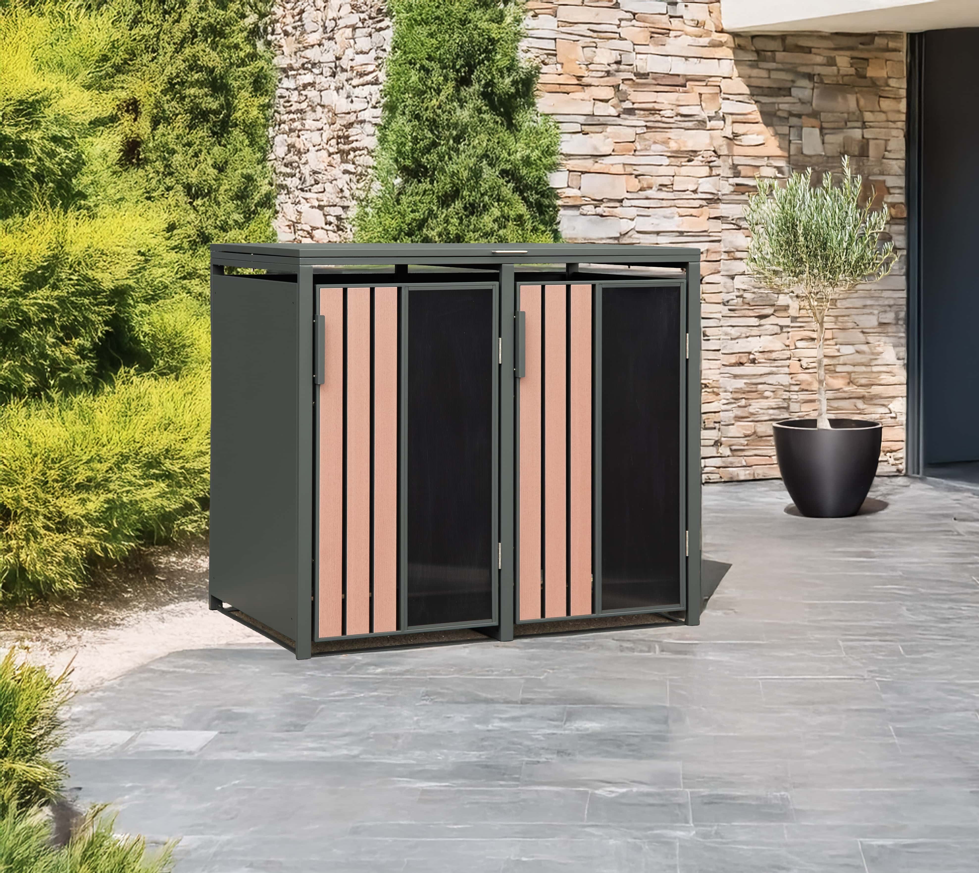 Westmann Status-2 Metalen Containerombouw voor 2 kliko's - Houtlook