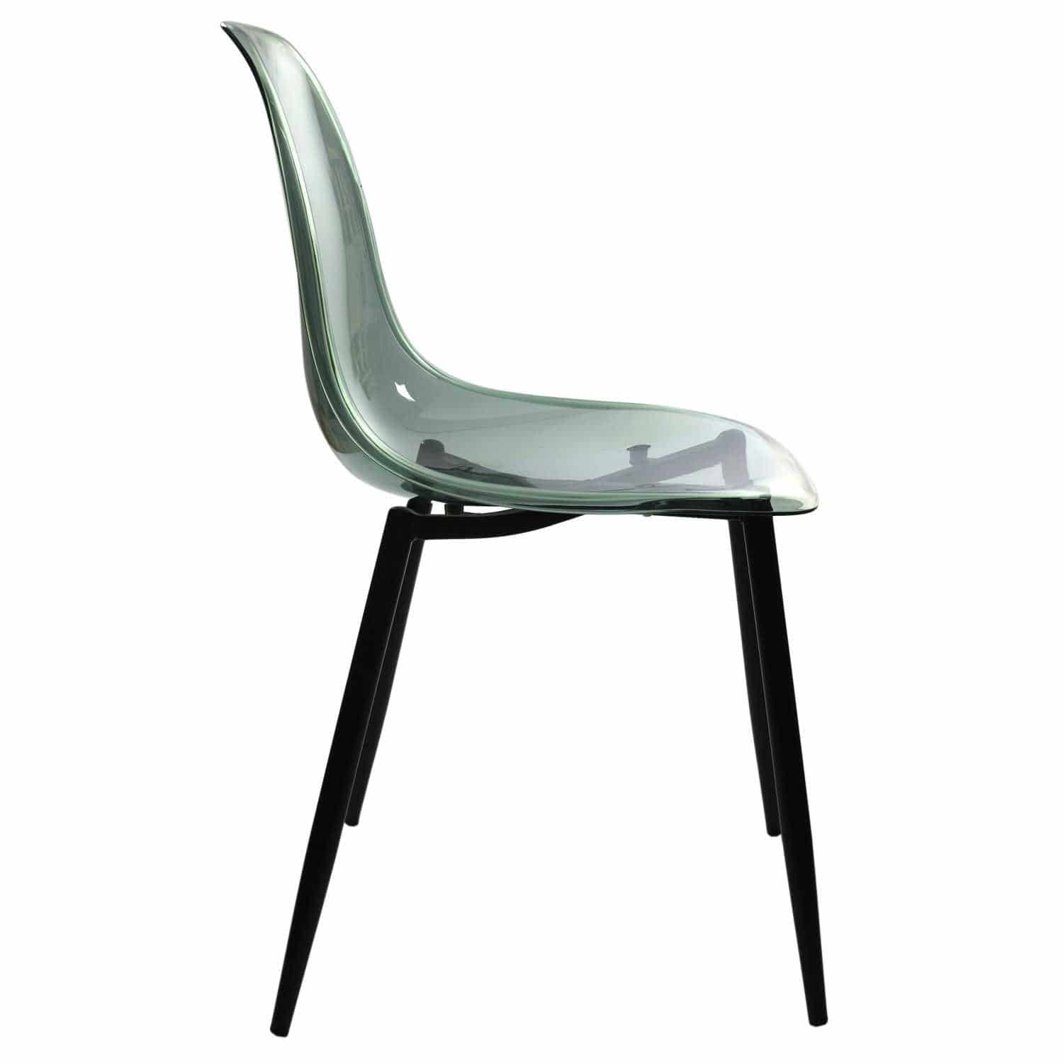 Set van 4 stuks Eetkamerstoel Metalen Poten - Eettafel - Transparant