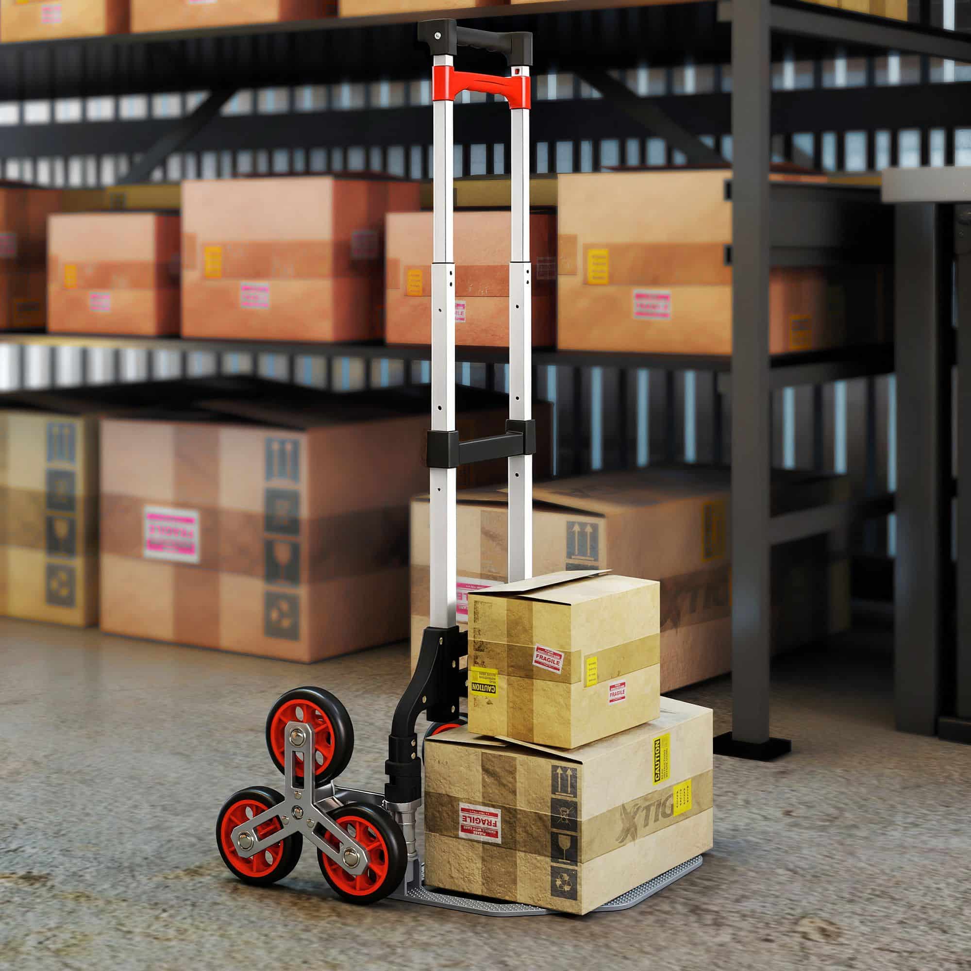 4goodz Steekwagen Trapklimmer Opvouwbaar - trolley max70kg - Rood