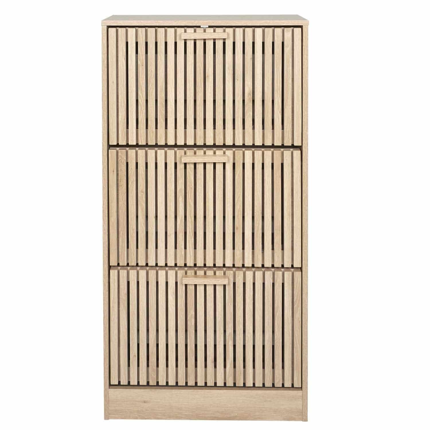 Schoenenkast Klaus 3 lades 24x60x113 cm - voor 12-18 paar - Bruin