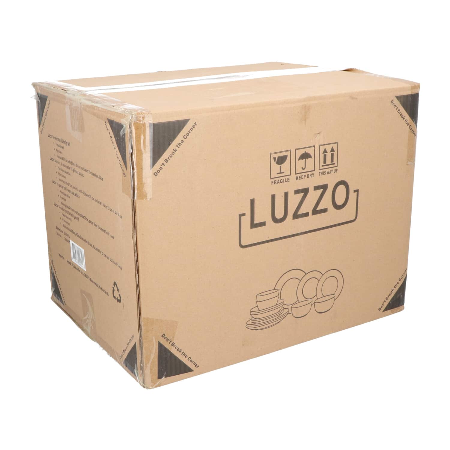 Luzzo® Base Serviesset 6 persoons met Pastaborden - 24 delig - Wit