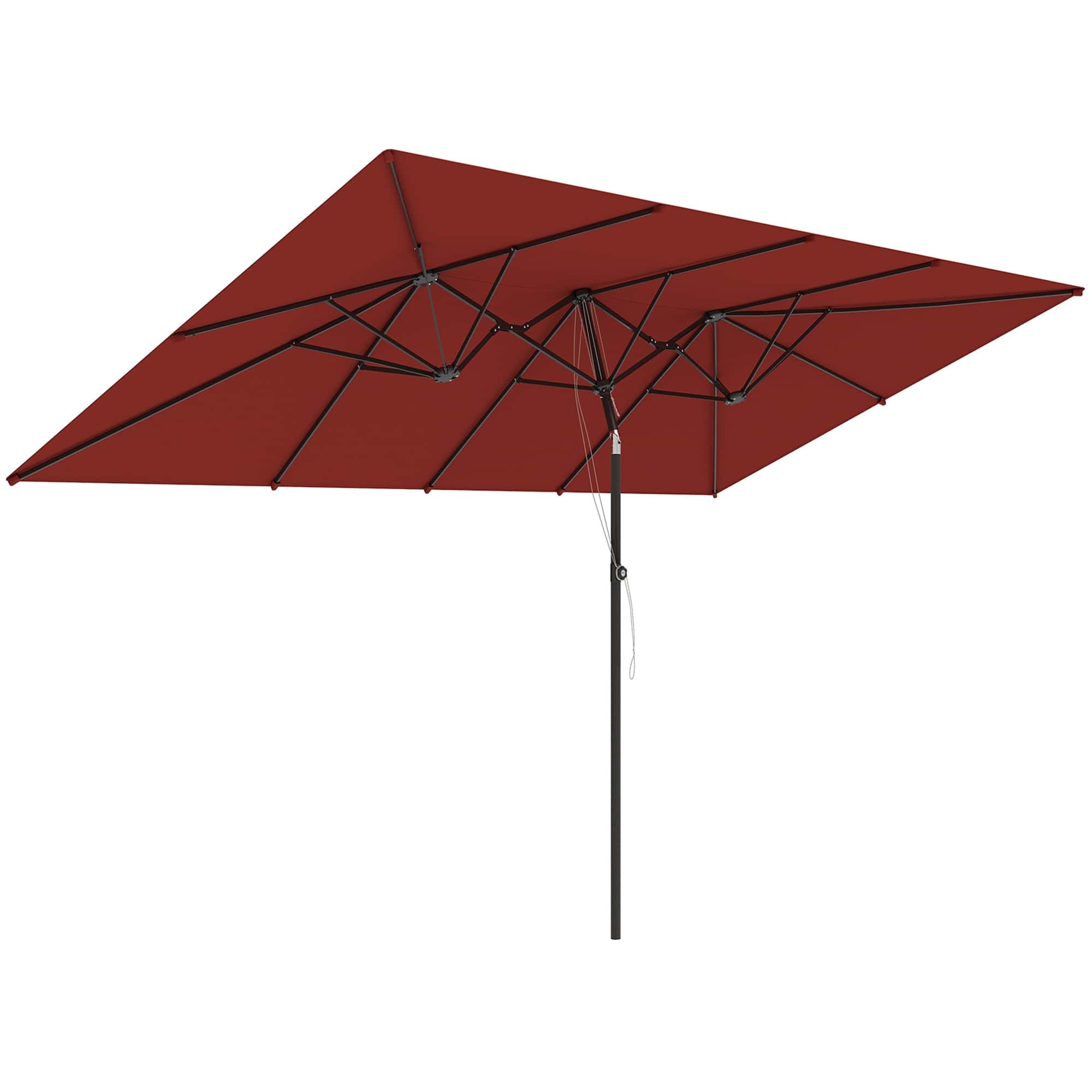 4goodz Duo-parasol Rechthoek 295x150 cm - brede parasol - Wijnrood 4goodz Duo-parasol Rechthoek 295x150 cm - brede parasol - Wijnrood