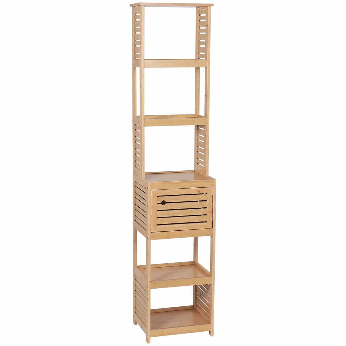 Hoge Badkamerkast Trinidad Kolomkast met deur legplanken 170 cm - Bruin