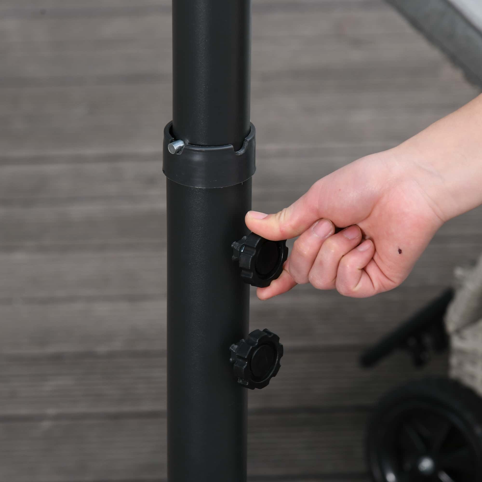 4goodz Zweefparasol met Draaimechanisme, Ø 300 cm - Grijs