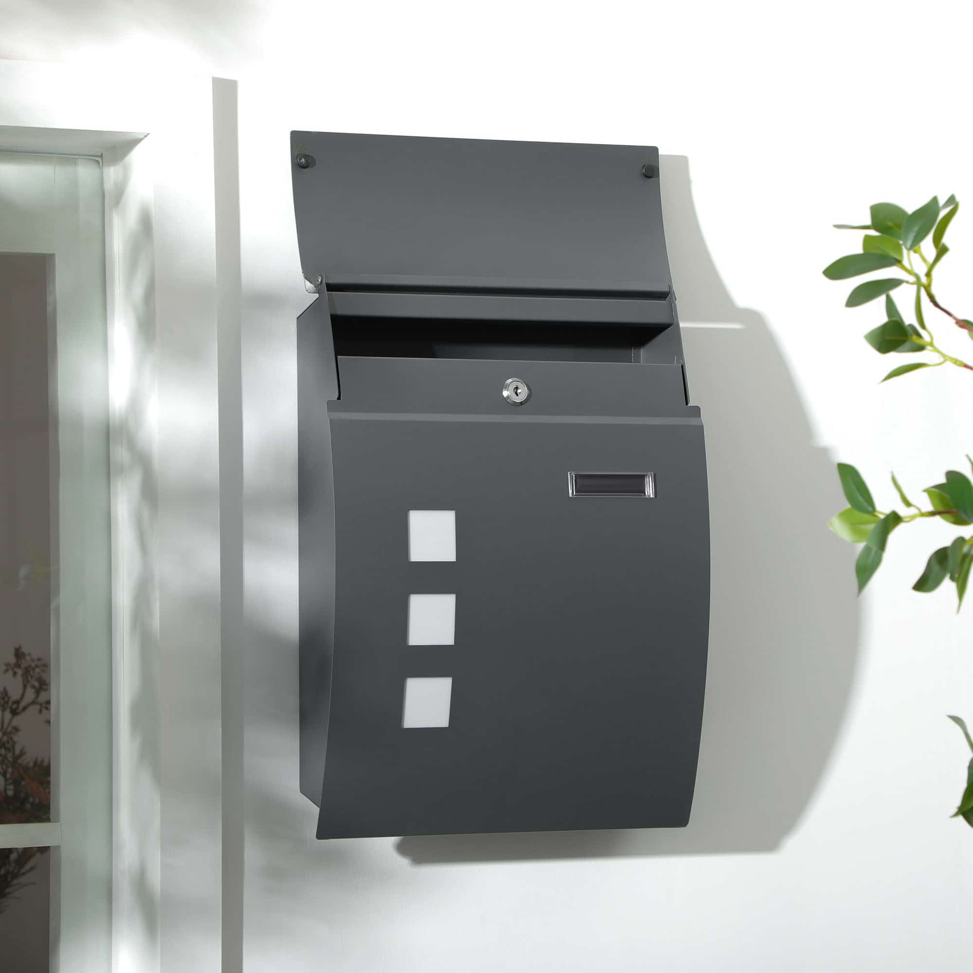 4goodz Wandbrievenbus met Slot - Antraciet