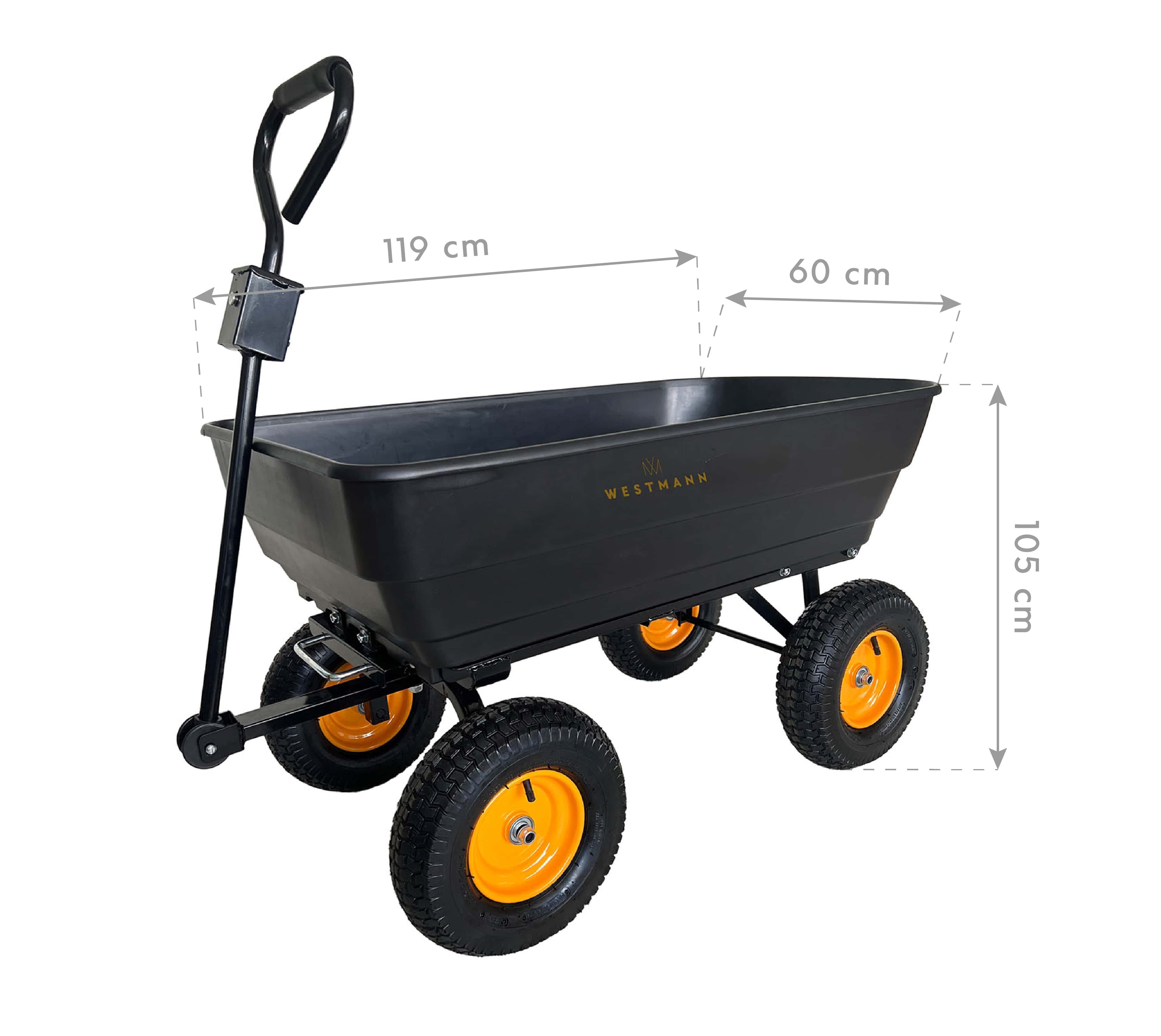 Westmann Prakta M - Kunststof tuintrolley met kantelfunctie - 300 kg